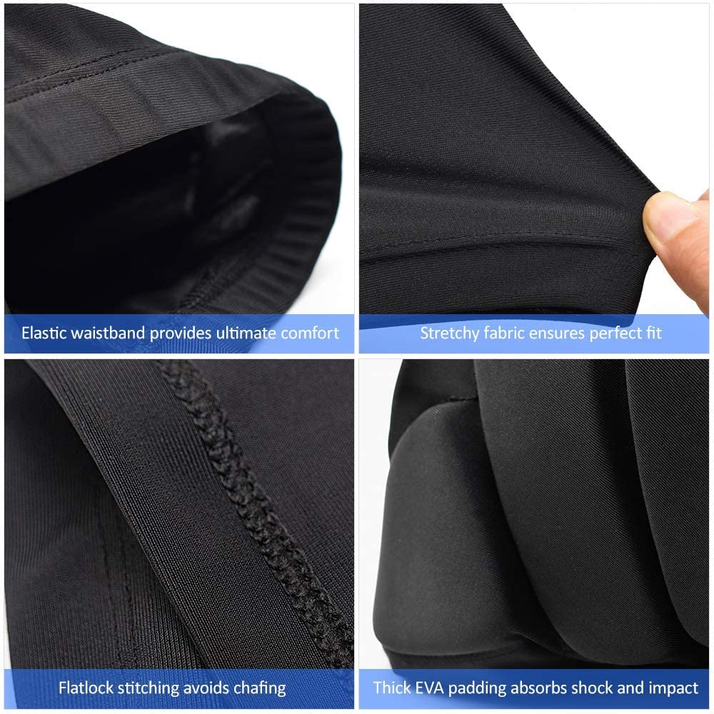 RANDDER Kids Butt Pad Shorts for Skating Snowboarding Ski Hockey, Hip Tailbone Protective Padded Shorts for Youth Child