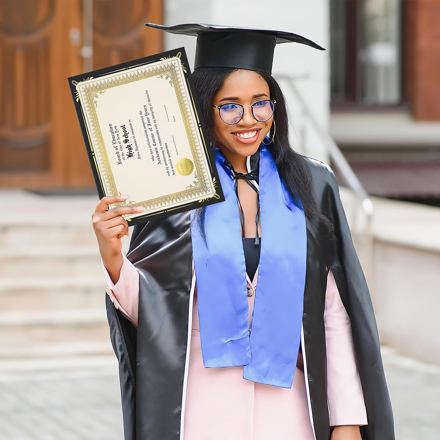 50 Sets Certificate Kit Includes 50 Pcs 9.5 x 12 Inch Certificate Holders 50 Pcs Letter Size Certificate Papers 50 Pcs Gold Foil Award Seals Diploma Covers for Appreciation