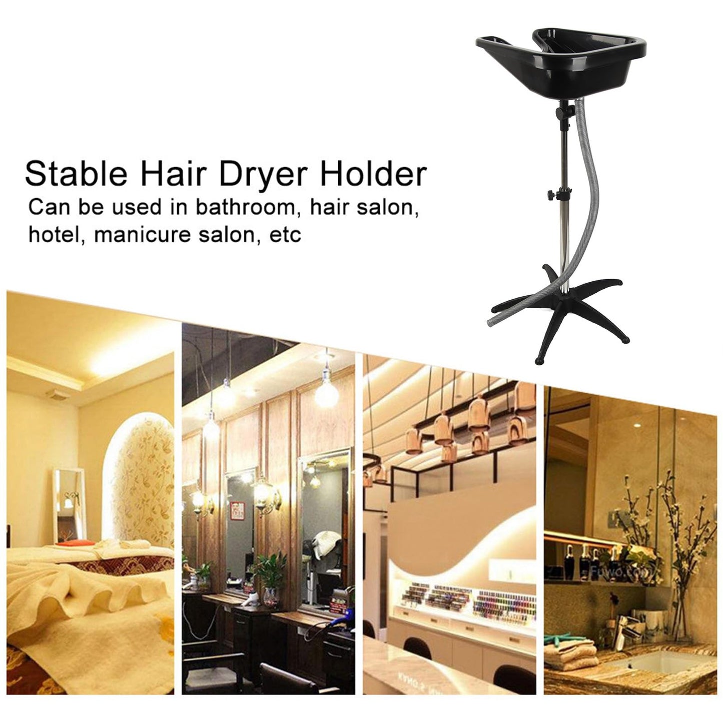 Wash Basin Plastic Shampoo Sink Salon Hairdressing Washing Portable Hair Treatment Barber Tools Height Adjustable with Drain Hose