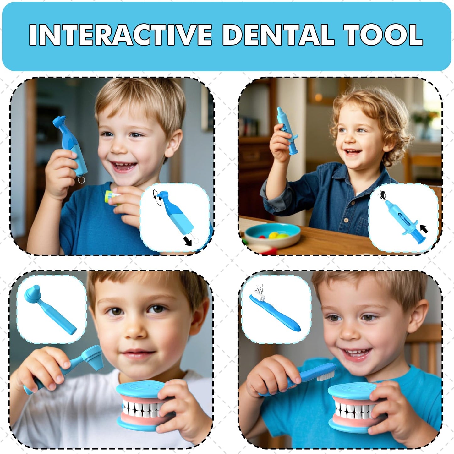 Dentist Kit for Kids - Doctor Kit Toy Gifts for 3 4 Year Old Girls, Pretend Play Set Teeth and Dental Toys Playset Medical Kits for Boys Kids Toddlers 2-4