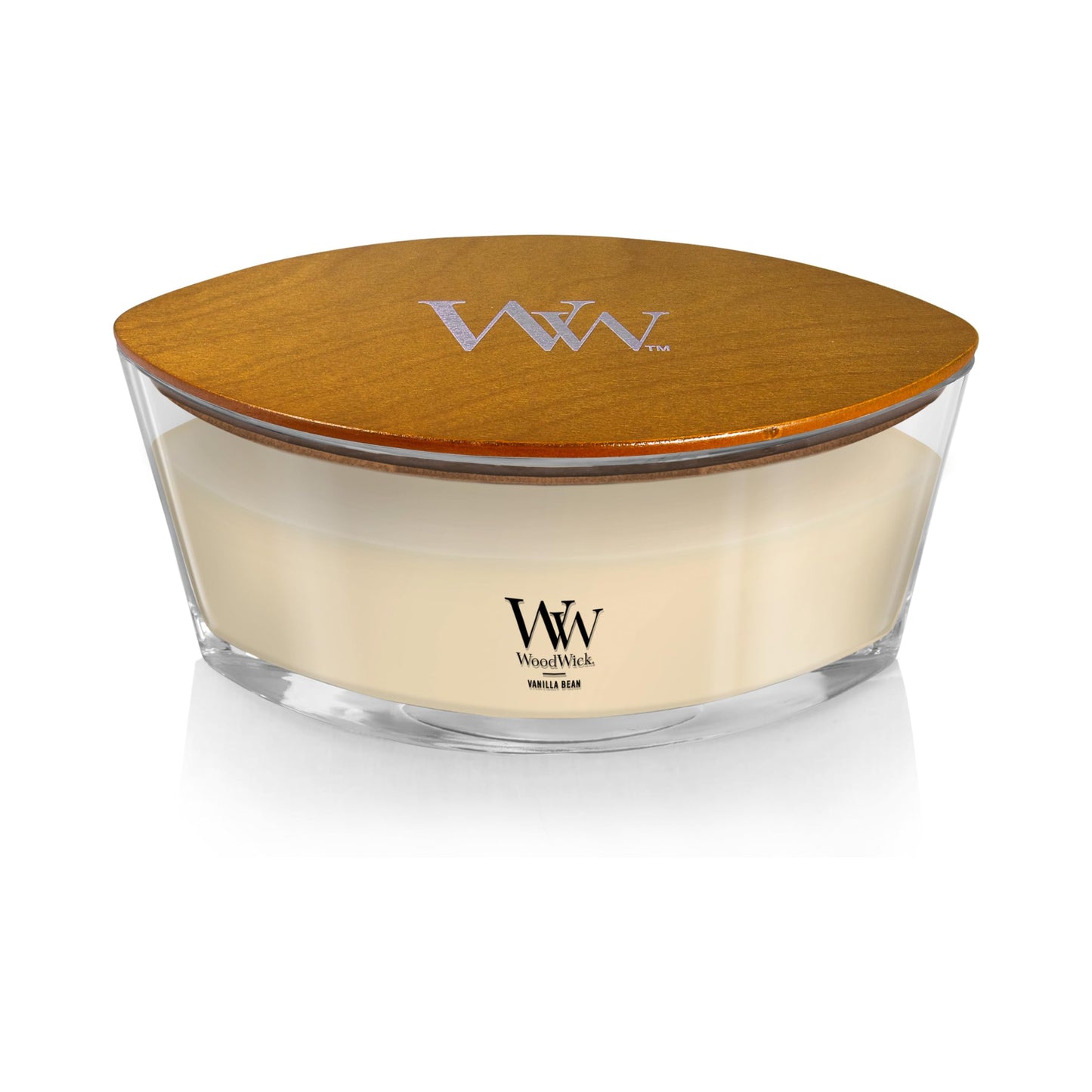 Woodwick Ellipse Scented Candle, Vanilla Bean, 16oz | Up to 50 Hours Burn Time