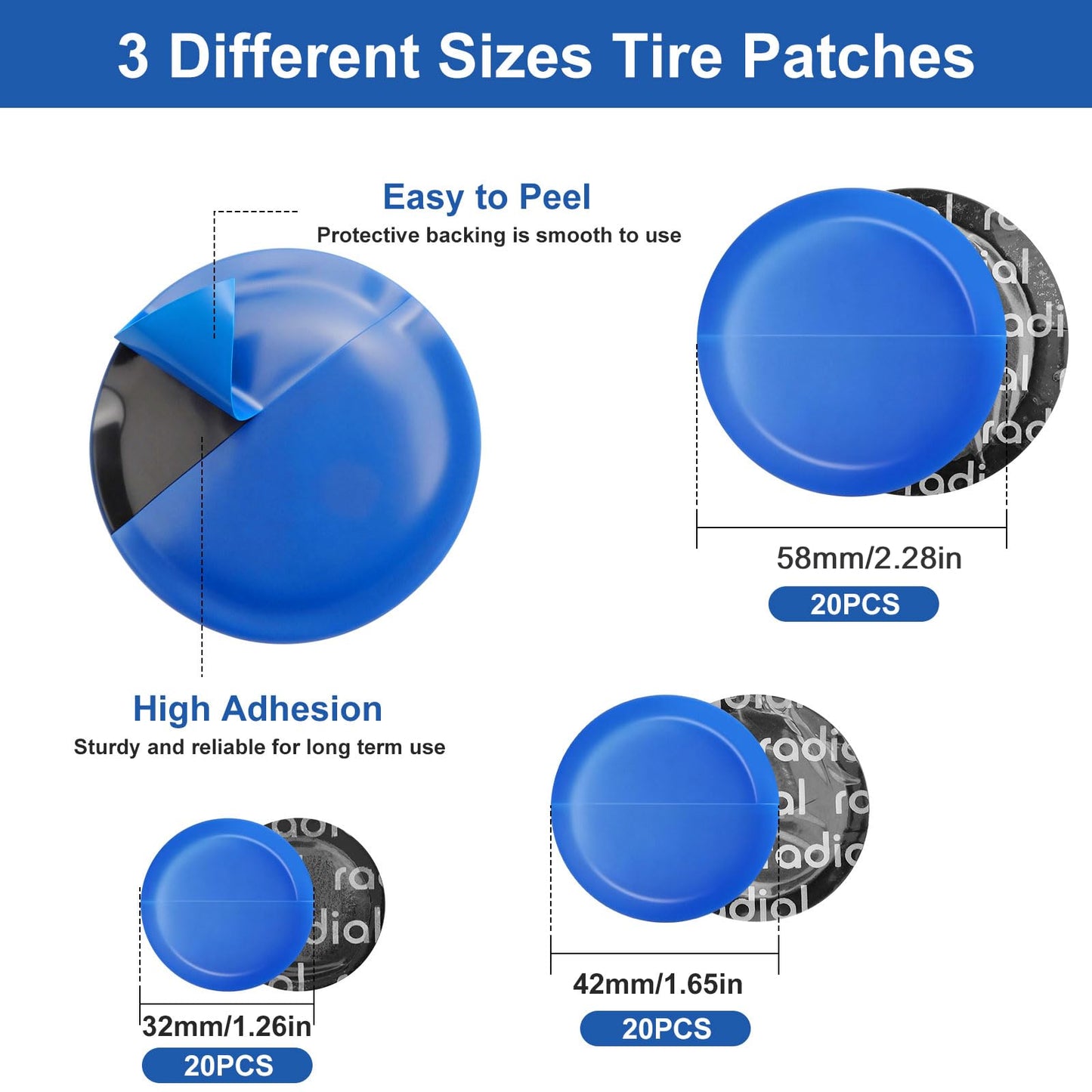 Linkstyle Tire Repair Kit Heavy Duty, 67PCS Tire Patch Kit with Tungsten Grinding Head for Cars Trucks RV ATV