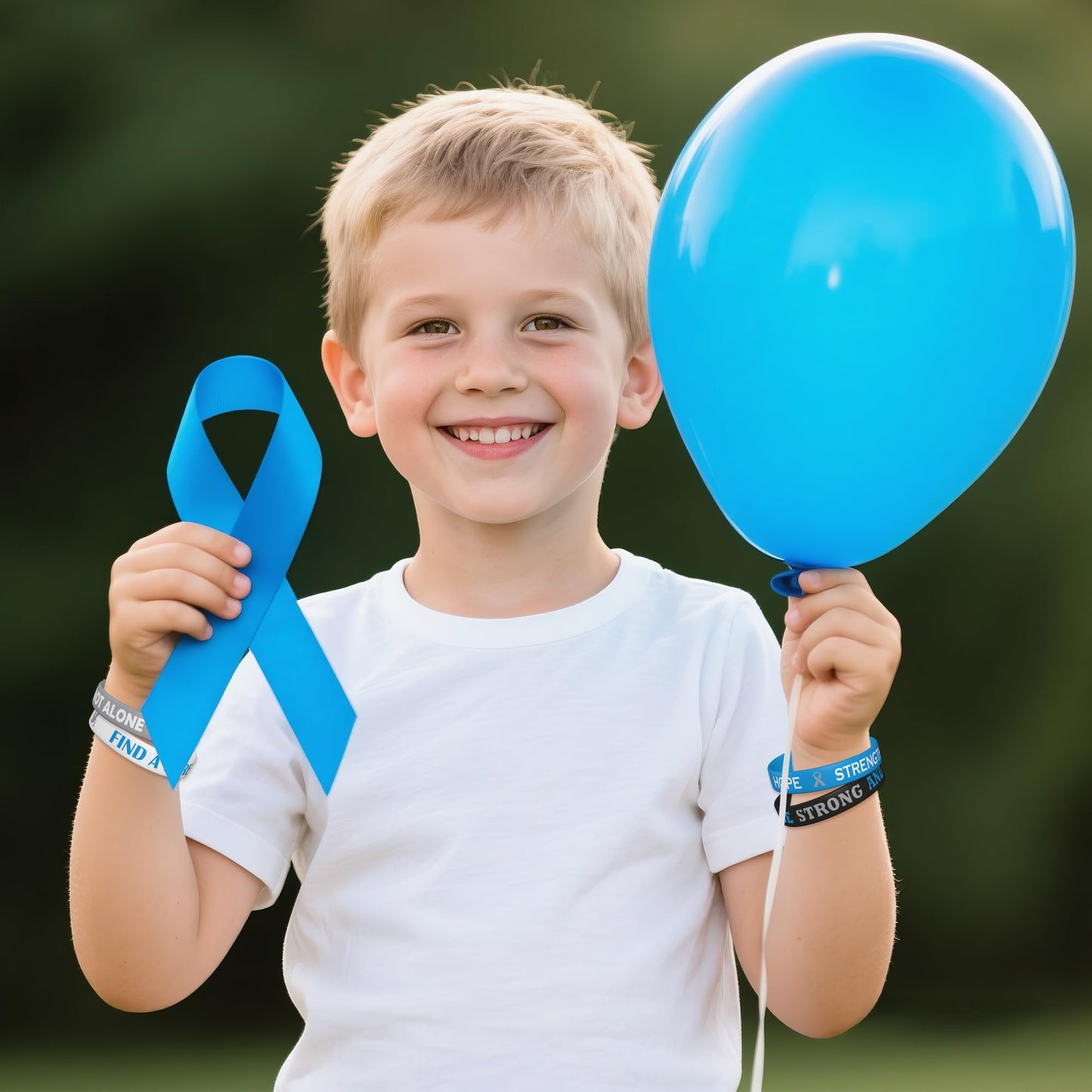 WATINC Diabetes Awareness Wristbands Bulk - Blue Gray Ribbon Type 1 Diabetes Prevention Motivational Silicone Bracelets with Inspirational Messages for Men Women Charity Activities Supplies (120Pcs)