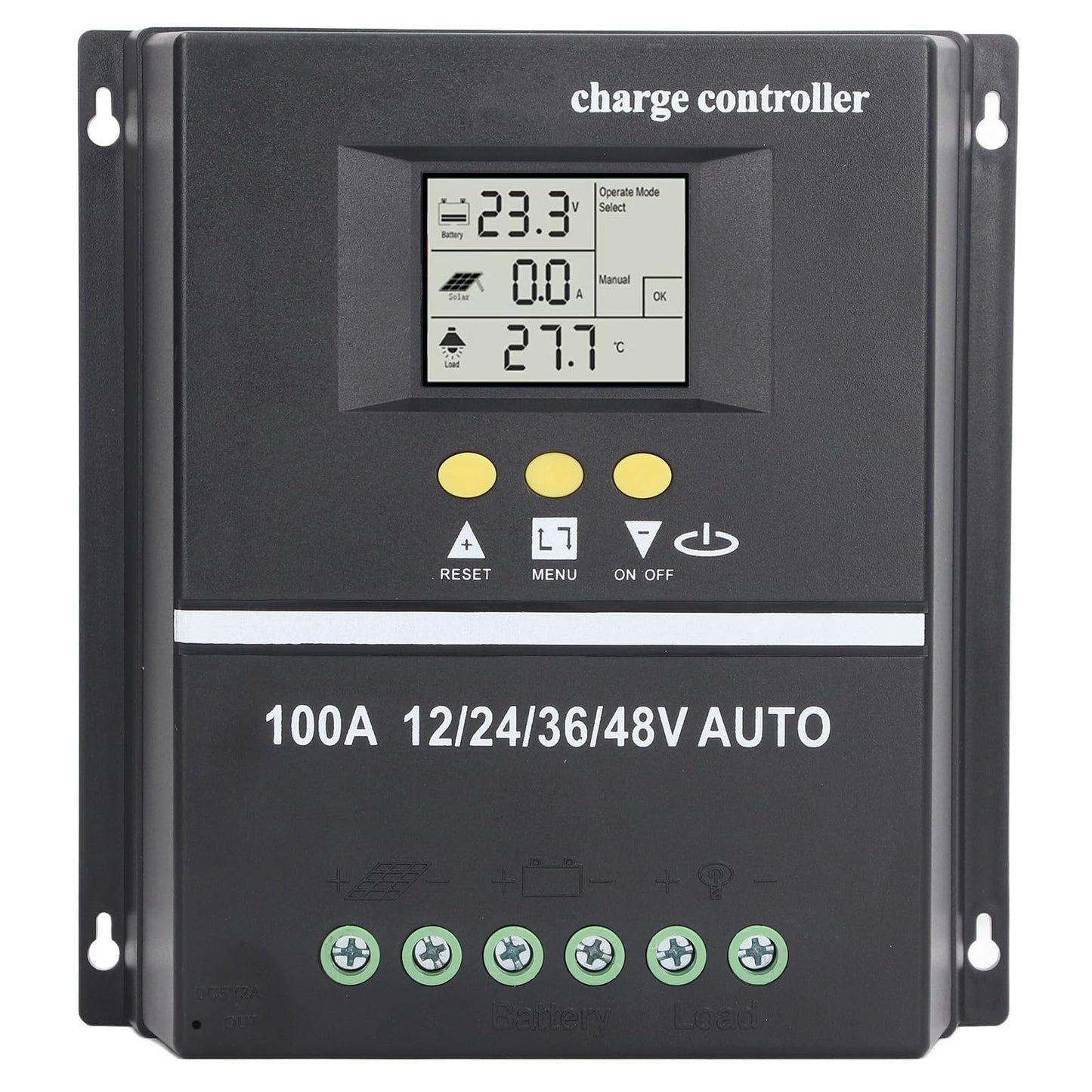 MPPT Solar Controller 7 Working Modes Solar Panel Regulator 100A with Backlit LCD Display Dual USB 12V 24V 36V 48V