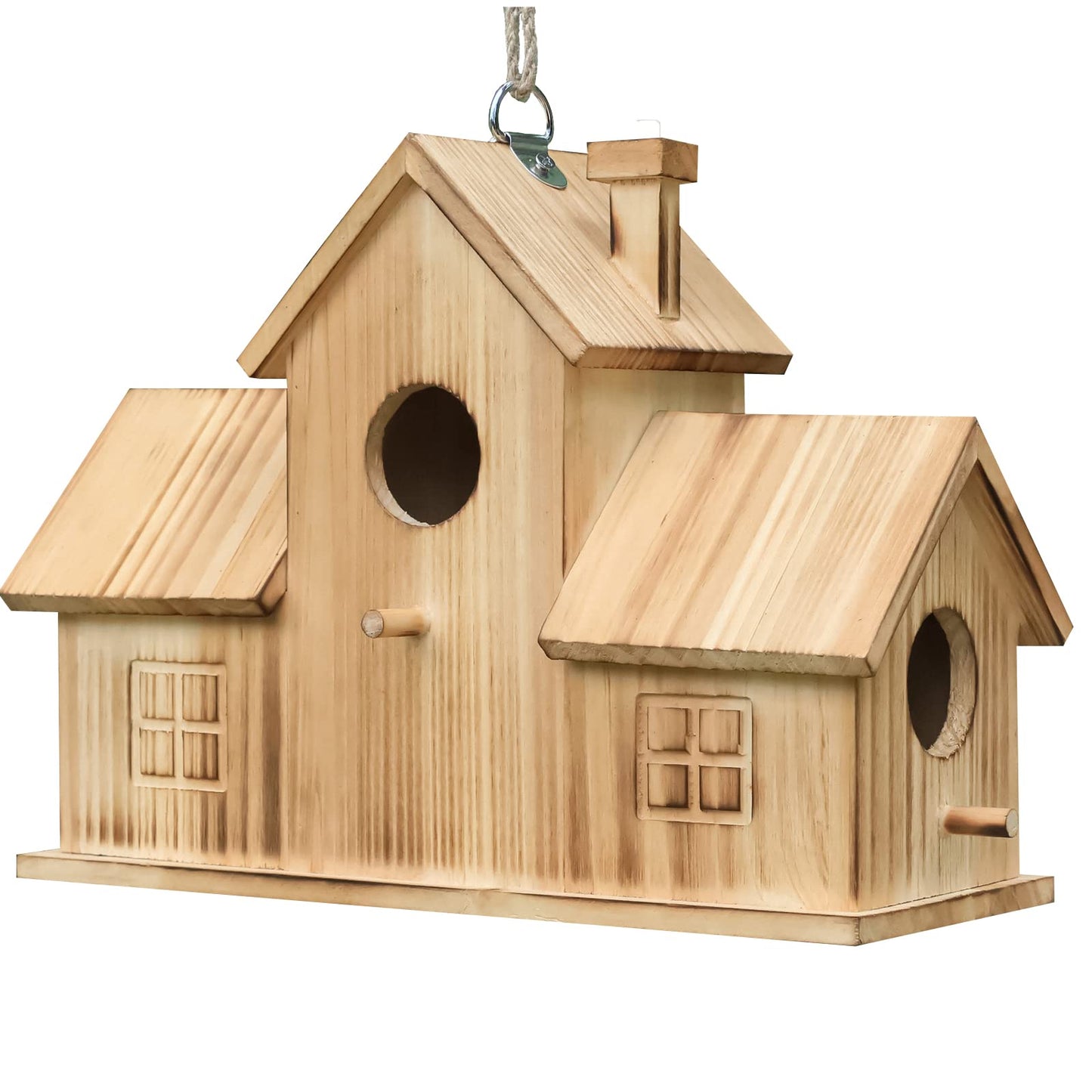 Outdoor Birdhouse, Outdoor 3-Hole Birdhouse, Room for 3 Birds, Bird Cardinal Garden Hanging Birdhouse Outdoor Birdhouse, Room for 3 Birds, Bird Cardinal Garden Hanging Birdhouse