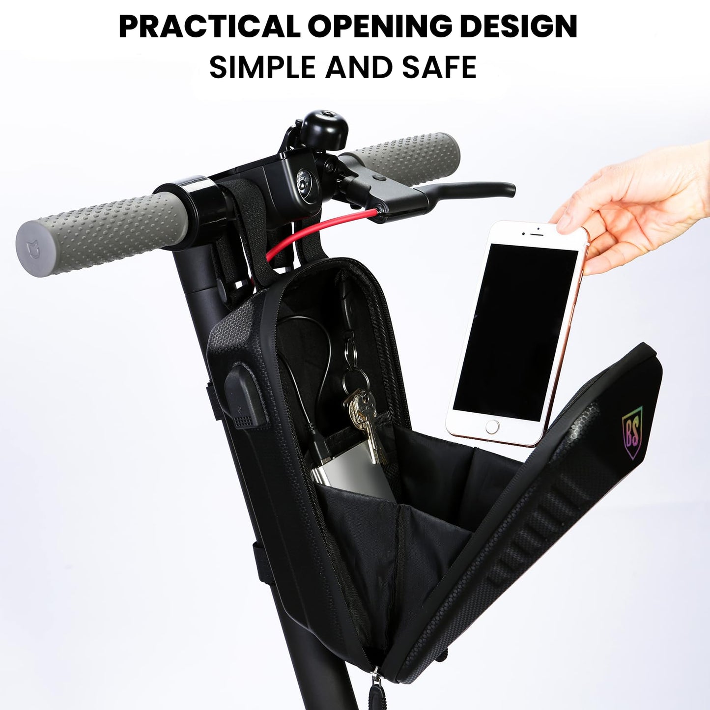 Besudo E Scooter Handlebar Bag - Waterproof 3L Storage Bag for Accessories Such as Lock, Charger - Compatible With Xiaomi MI Mijia M365 Sedway Ninebot