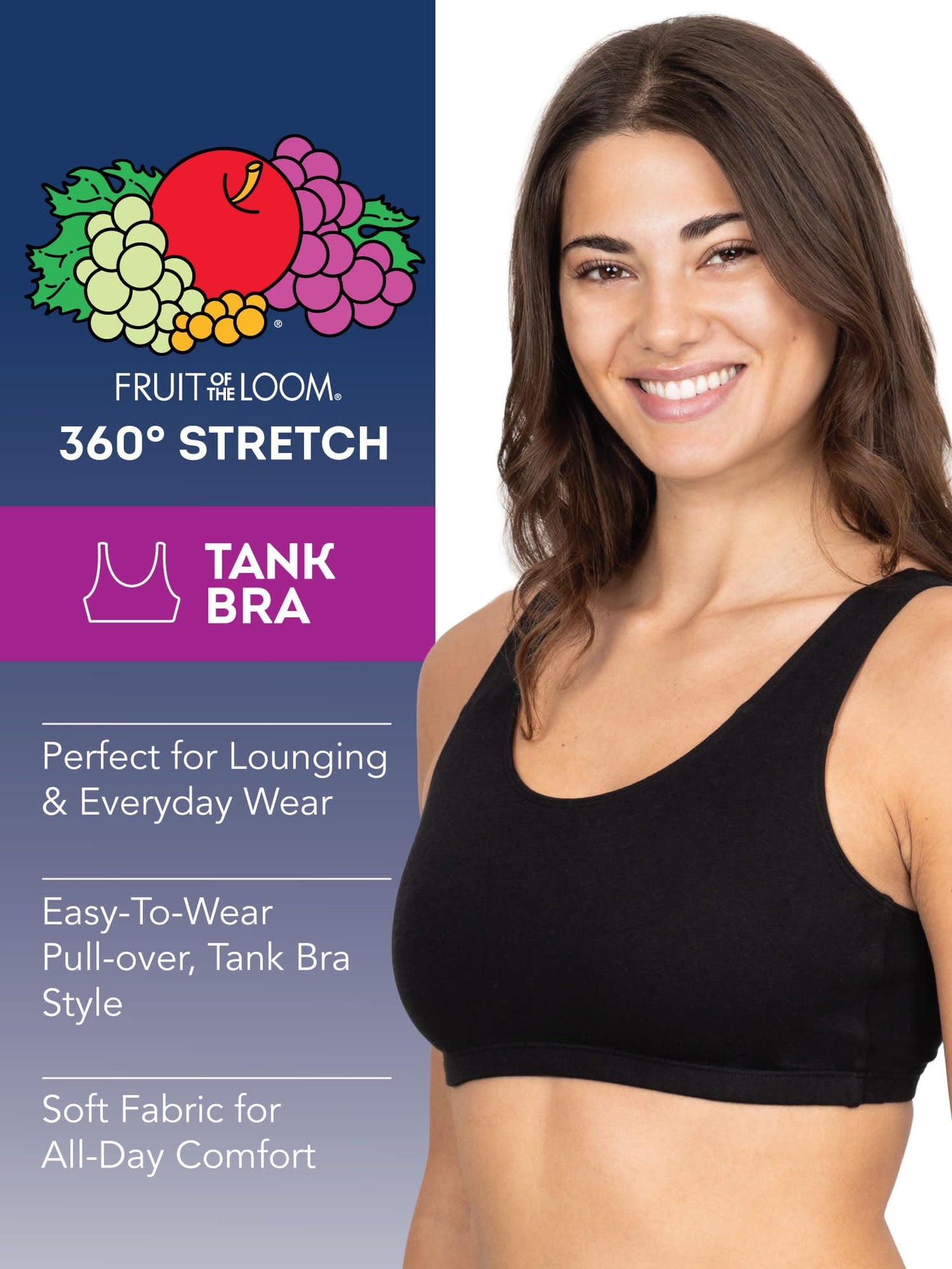 Fruit of the Loom Women's Built-Up Sports Bra, Black/White/Heather Grey, 38 (Pack of 6)