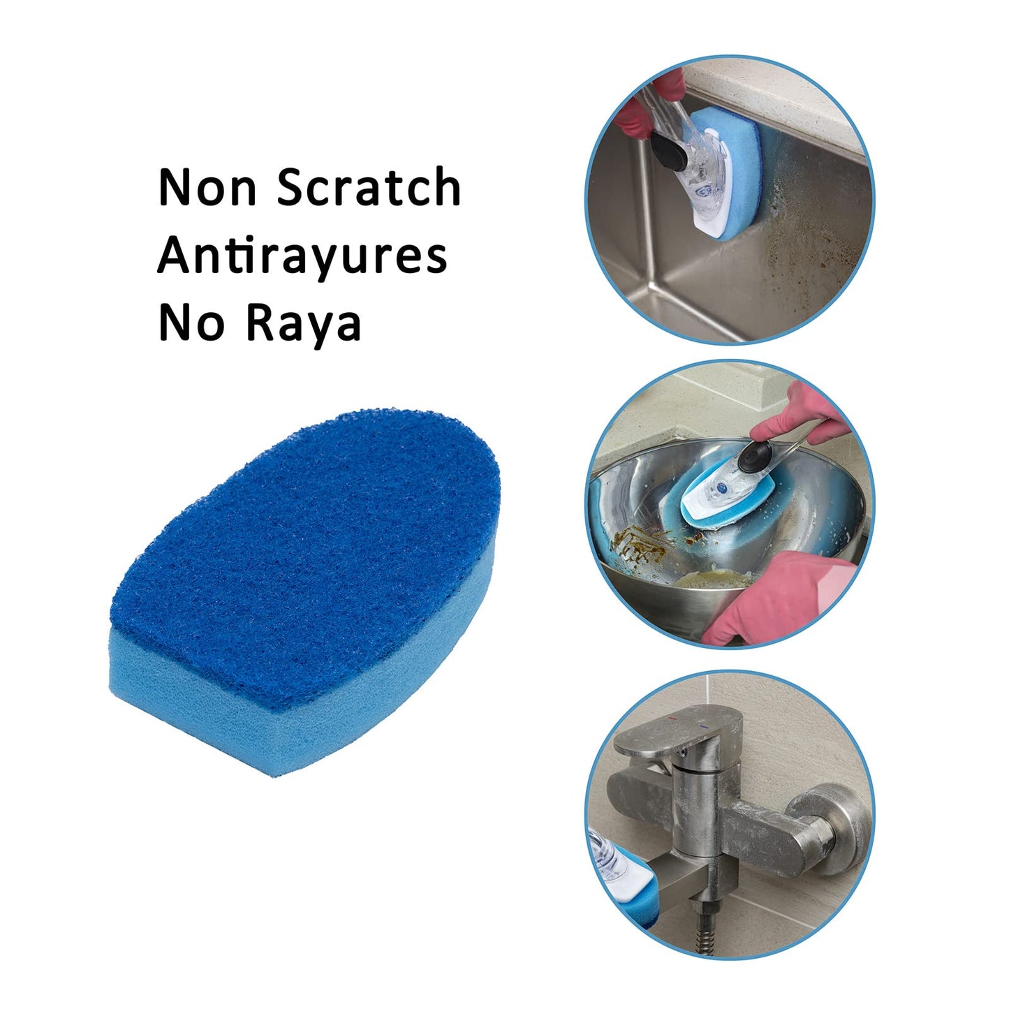 Dish Wand & 7 Pack Dishwashing Sponge Refills Non Scratch,dishwashing Sponge with Handle,Cleaning sponges for Household use