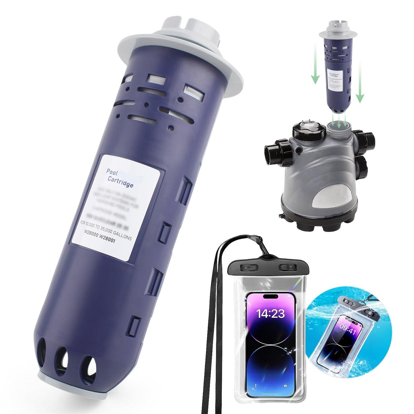 Replacement for Nature2 Cartridge W28000 W28001 Pool for Nature 2 Duoclear Cartridge Pool Fusion/Fusion Soft/Vision Pro for Zodiac Duoclear 25 35 System Sanitizer