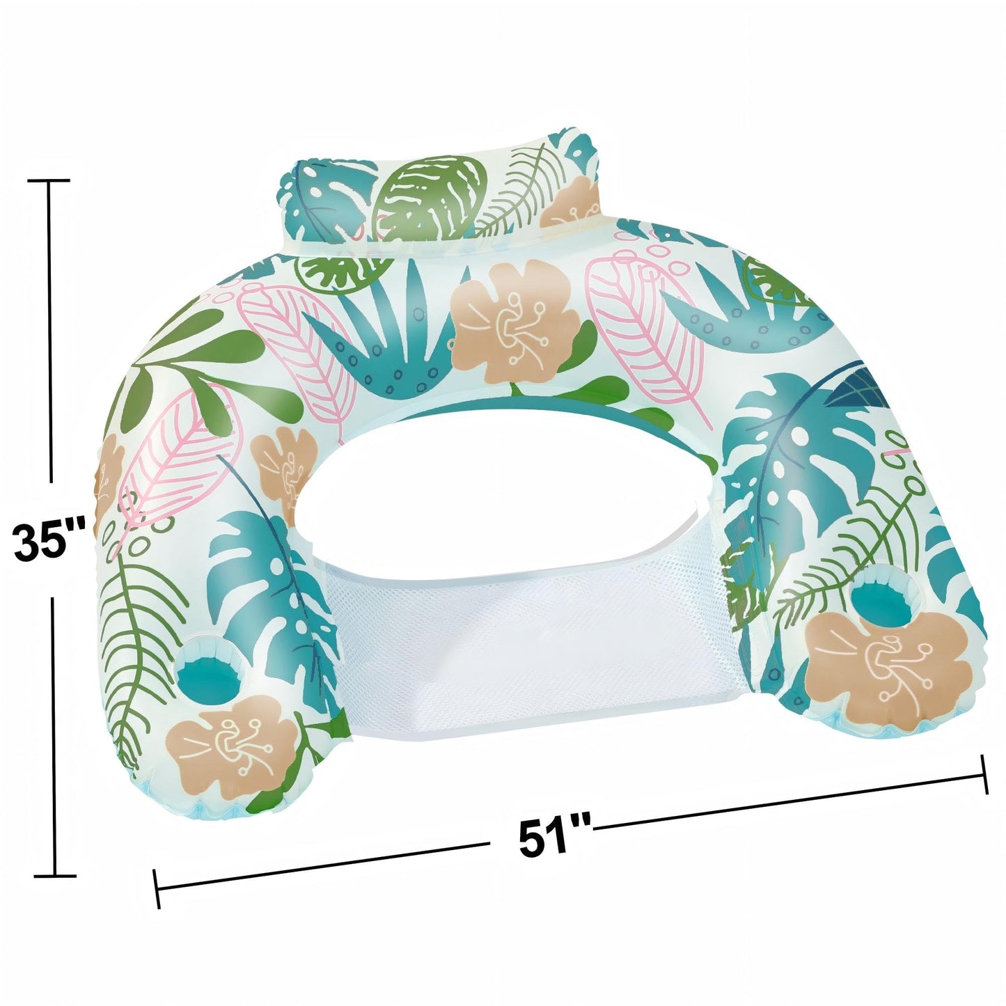 2 Pack Inflatable Pool Float Chair Pool Floating Comes with Two Cup Holders and Ergonomic headrest Great for Pool Party River Lake Beach Bring Leisure and Relaxation to Adult Summer