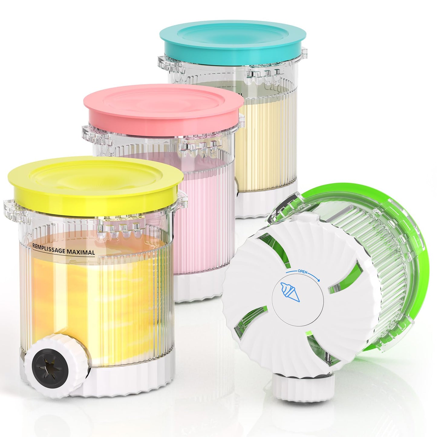 Mbetter NC700 CREAMi Pints and Lids Compatible with Ninja NC700 Series Swirl Ice Cream & Soft Serve Makers, 4 Pack