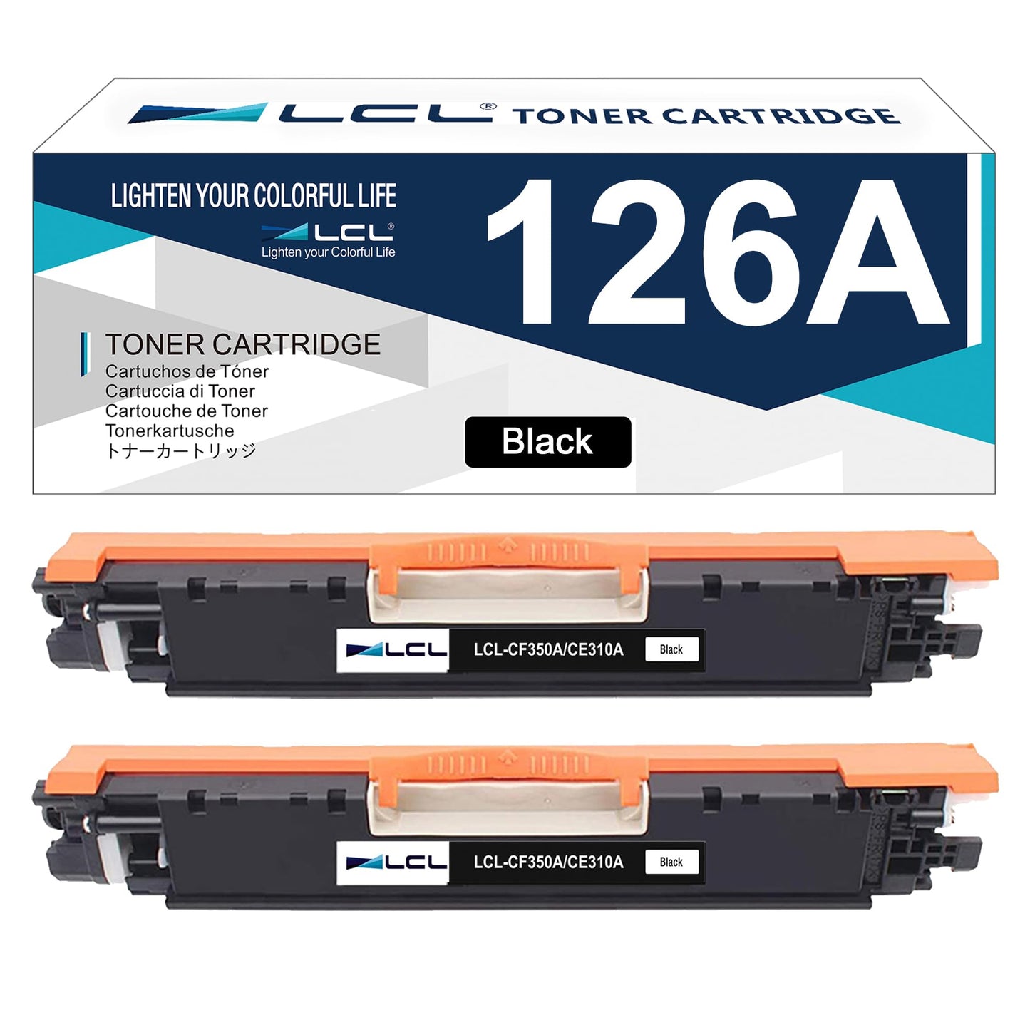 LCL Remanufactured Toner Cartridge for HP 126A CE310A CE310AD (2-Pack,BK) for HP LaserJet Pro CP1020 CP1025 CP1025nw/LaserJet 100 Color MFP M175 M175nw M175a M175n M175w/LaserJet Pro 200 M275nw M275