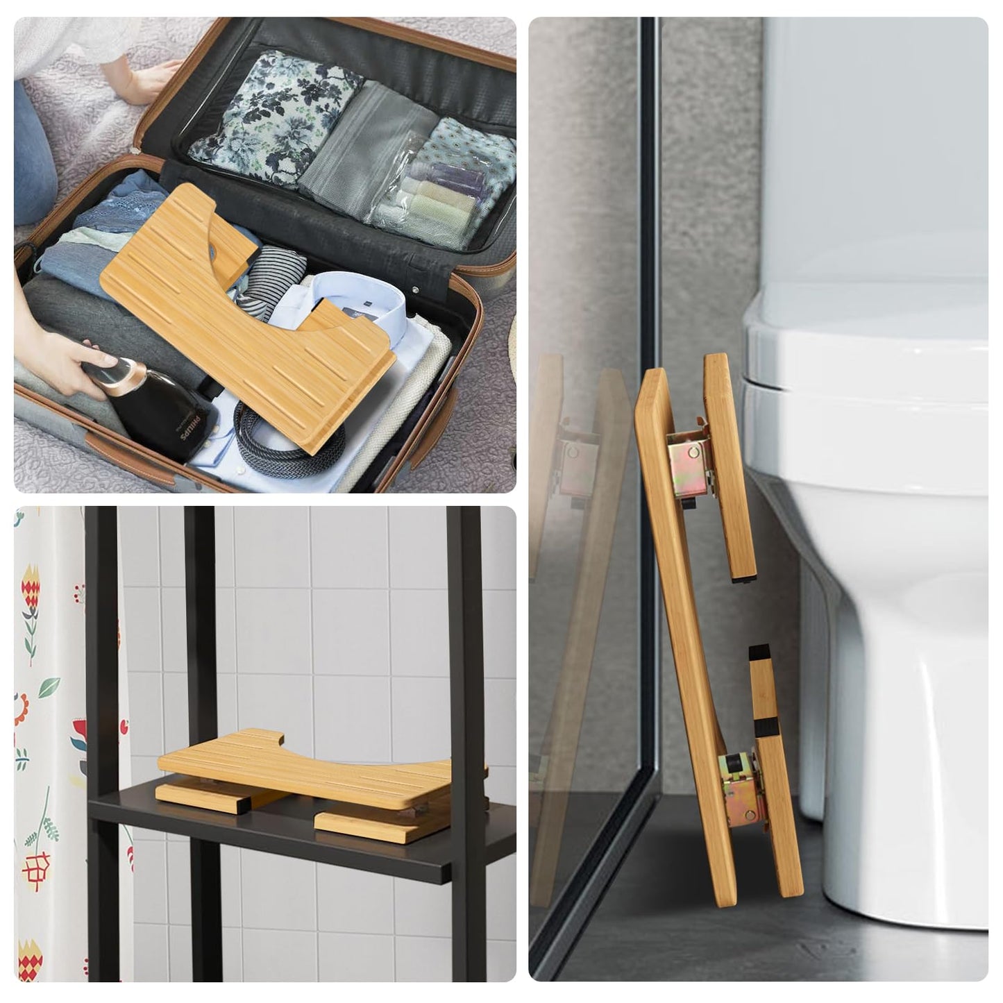 YOSE Foldable Toilet Stool for Adults - 7" Toilet Potty Stool | Portable Bathroom Stool, Non-Slip Toilet Aid Step Stool, Family-Friendly Toilet Step, Easy Storage