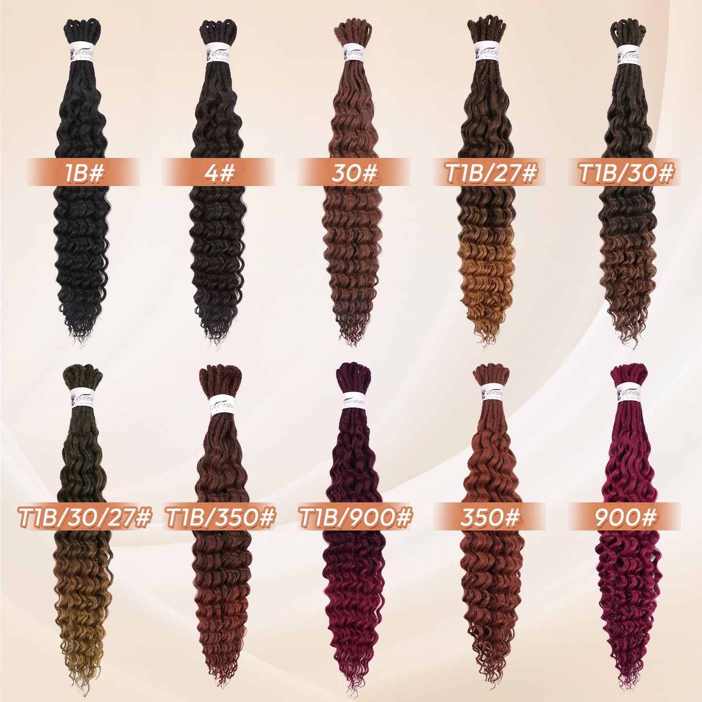 BARSDAR Deep Faux Locs Crochet Hair - Long Goddess Dreadlocks Wavy Crochet Hair for Black Women, 24 Inch 3 Packs Synthetic Soft Faux Locs with Curly Ends Crochets Dreads Pre Looped - Dark Brown
