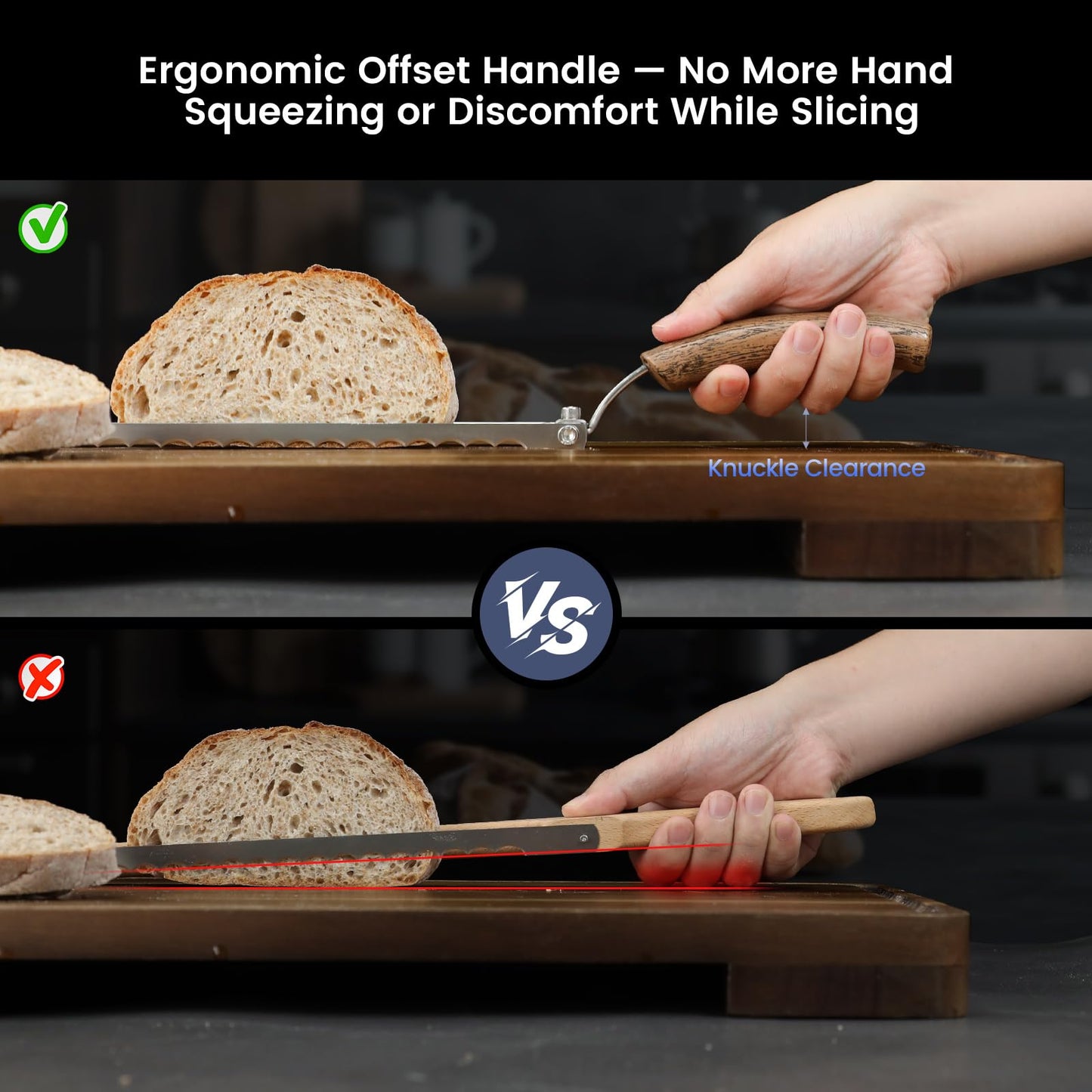 SYOKAMI 2026 Upgrade Bread Knife for Homemade Bread, World's 1st Real Bow-Design Sourdough Bread Slicer, Razor-Sharp Cutter for Crusty Sourdough & Baguette, 4 Thickness Scale Marks, Ideal for Gift