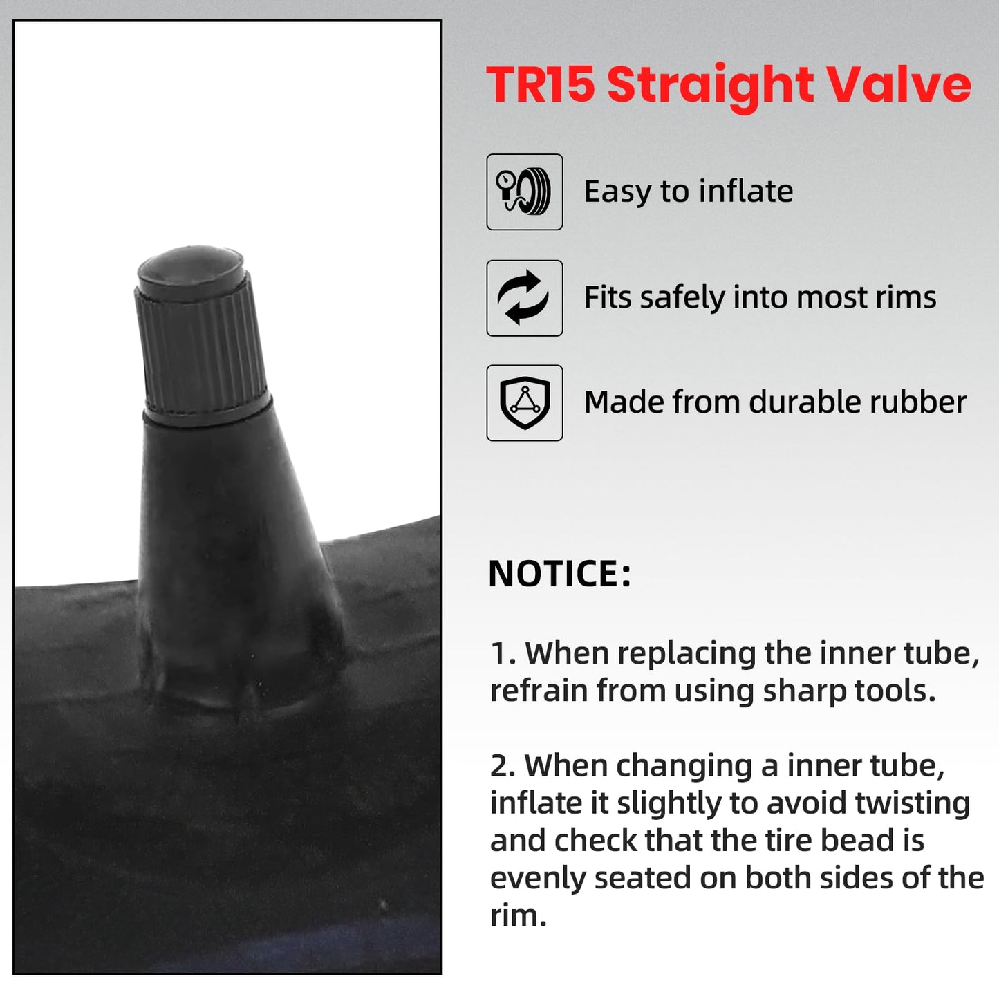 AR-PRO Replacement 6.00-16 Heavy-Duty Inner Tubes for Tractor, Trailer, Truck and More 600-16 Tires - with TR15 Valve Stems - Made from Durable Butyl Rubber (2-Pack)