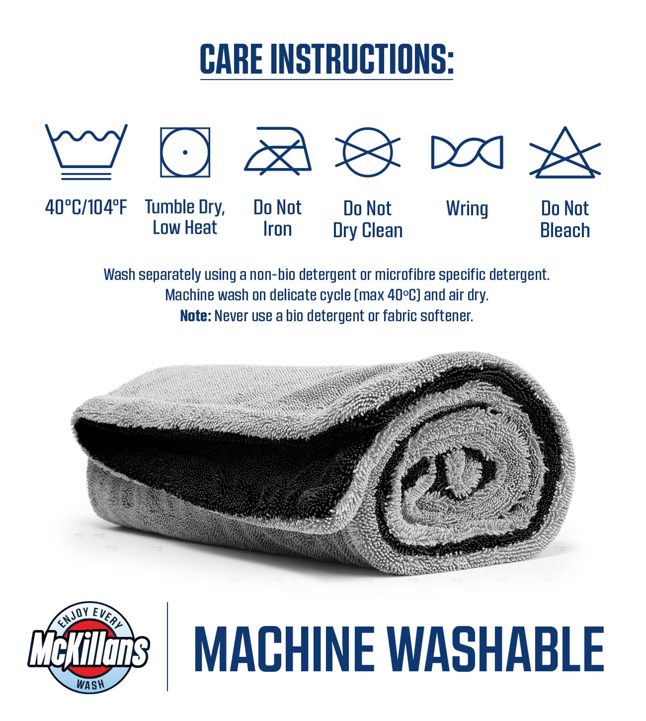 McKillans Extra Large Dual-Color Car Drying Towel XL - Edgeless & Ultra Soft & Absorbent - 36" x 28" Extra Large - 1200 GSM Twisted Loop Microfiber Towel for Cars Detailing - Car Wash Towels