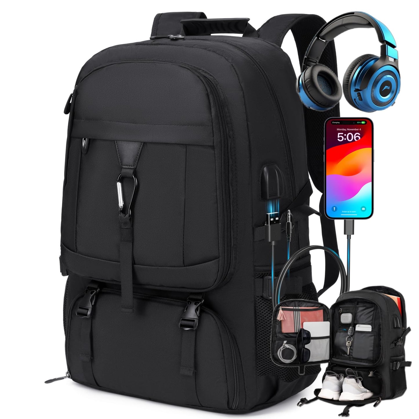 Banlole Travel Backpack with shoe compartment, 17.3 Inch Travel Backpack, 17.3 Inch, Classic