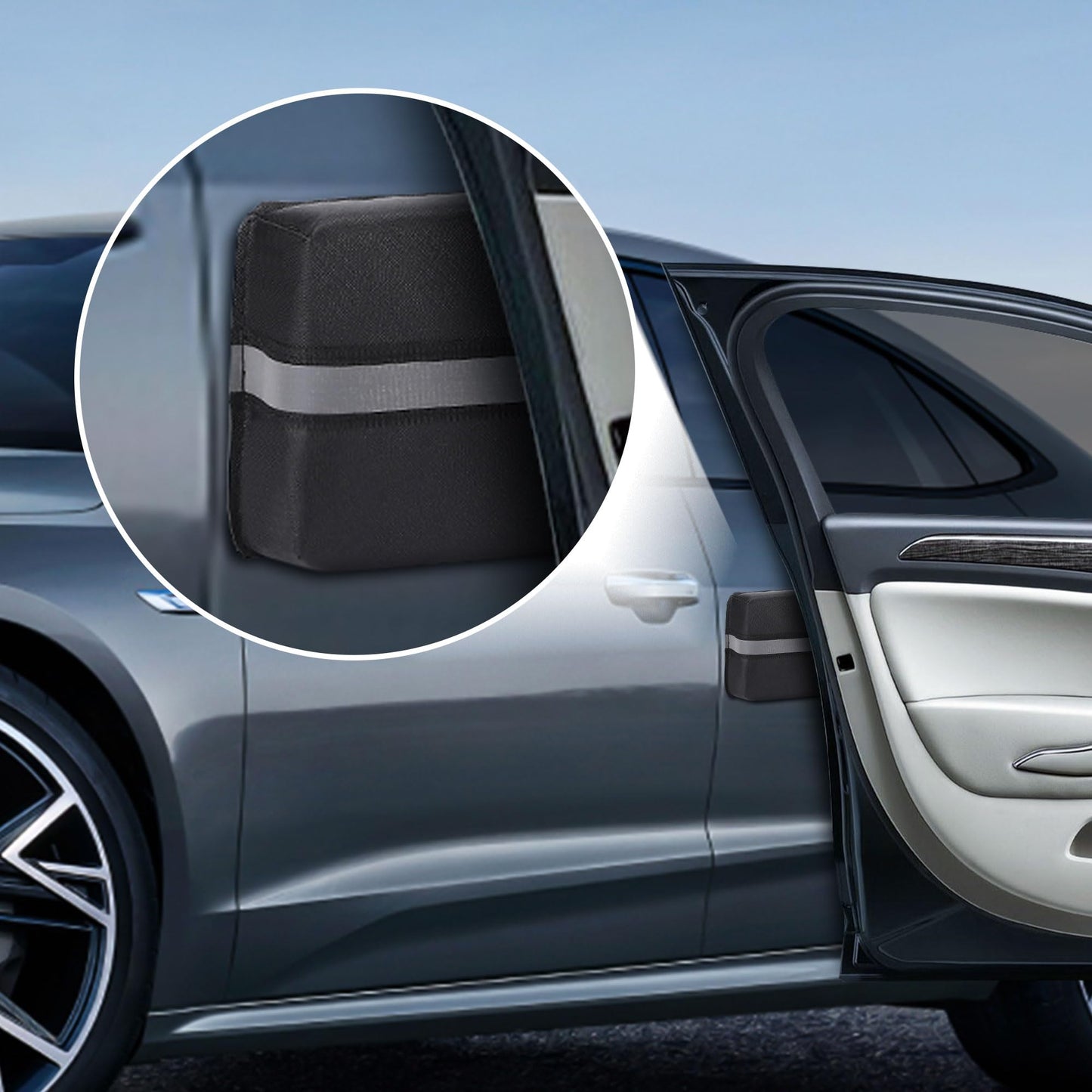 Magnetic Car Door Dent Protector,Removable Car Door Guard - Prevents Dents and Scratches for Vehicles (Black)