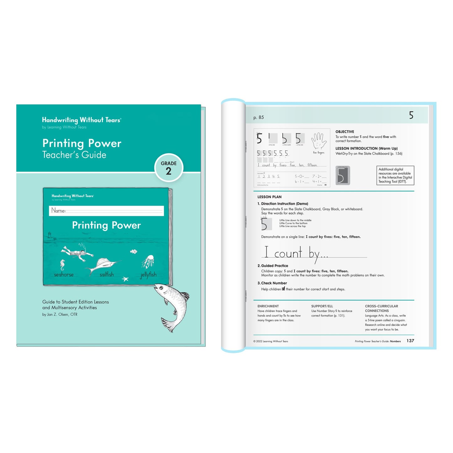 Handwriting Without Tears Kick Start Kindergarten Printing Bundle,Age 7+, 2nd Grade, Student & Teacher Workbooks, School & Home, Language Arts,Tutoring,Tiny Pencils Included