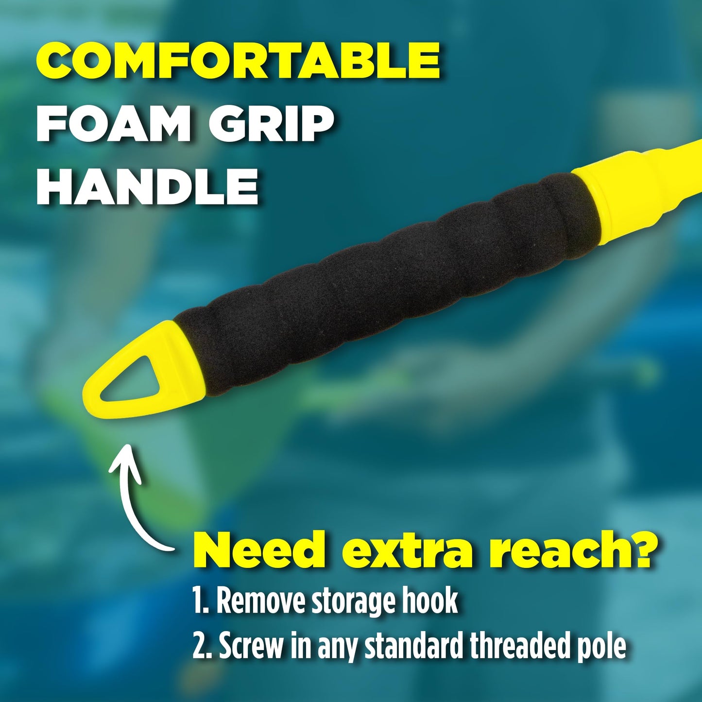 Invisible Glass 99031 Reach and Clean Tool Combo Kit with Windshield Wand Cleaning Tool for Those Hard-to-Reach Places and Invisible Glass Premium Glass and Window Cleaner for Auto and Home, Yellow