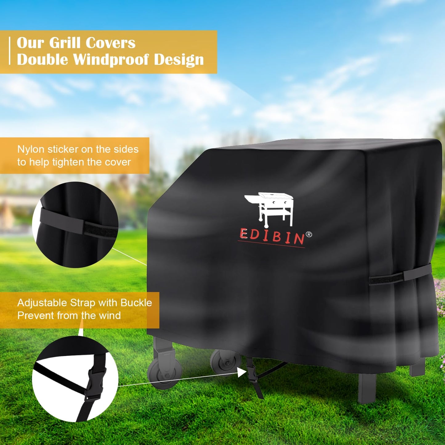 28" Griddle Cover for Blackstone 28 Inch Original Omnivore Griddle 2206,Waterproof 28 Inch Griddle Cover for Blackstone 2 Burner Griddle 1517, 1605, 1853, 1555 and 28” Single Shelf Grill Cover