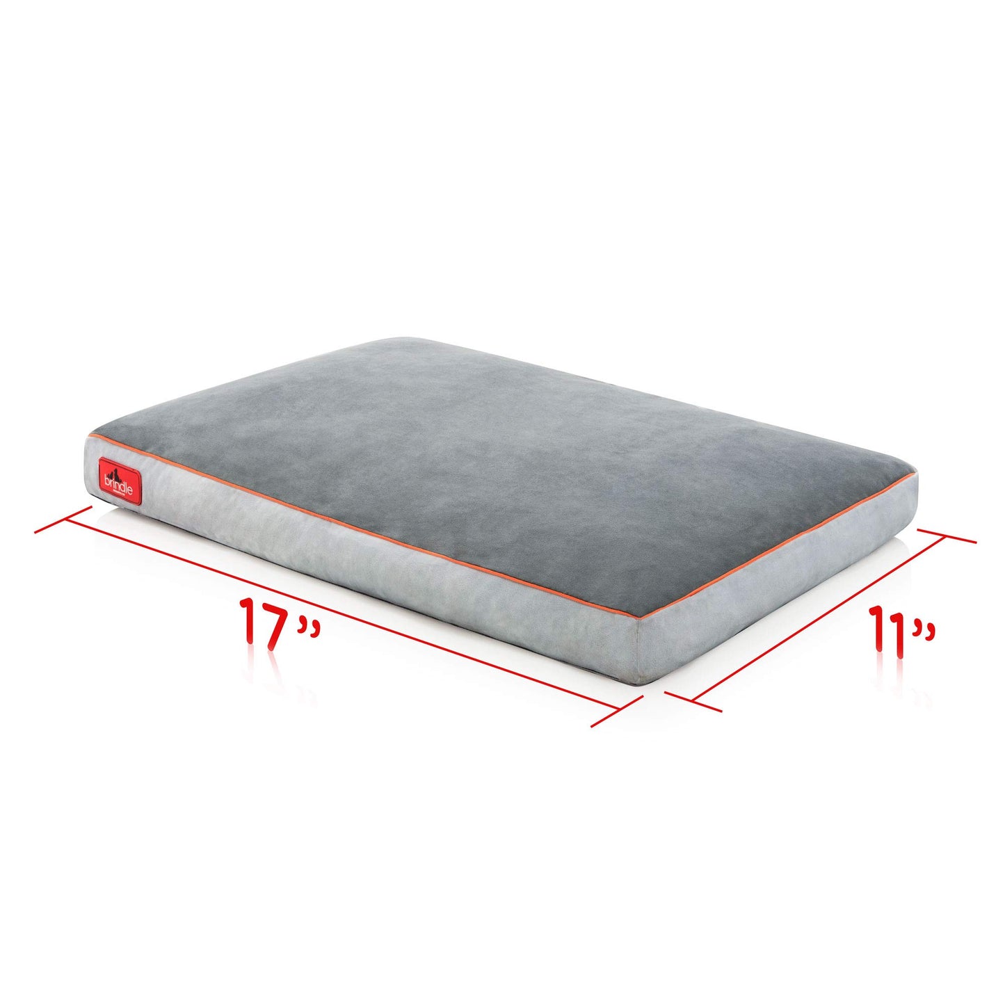 BRINDLE Soft Shredded Memory Foam Dog Bed with Removable Washable Cover, stone, 17in x 11in