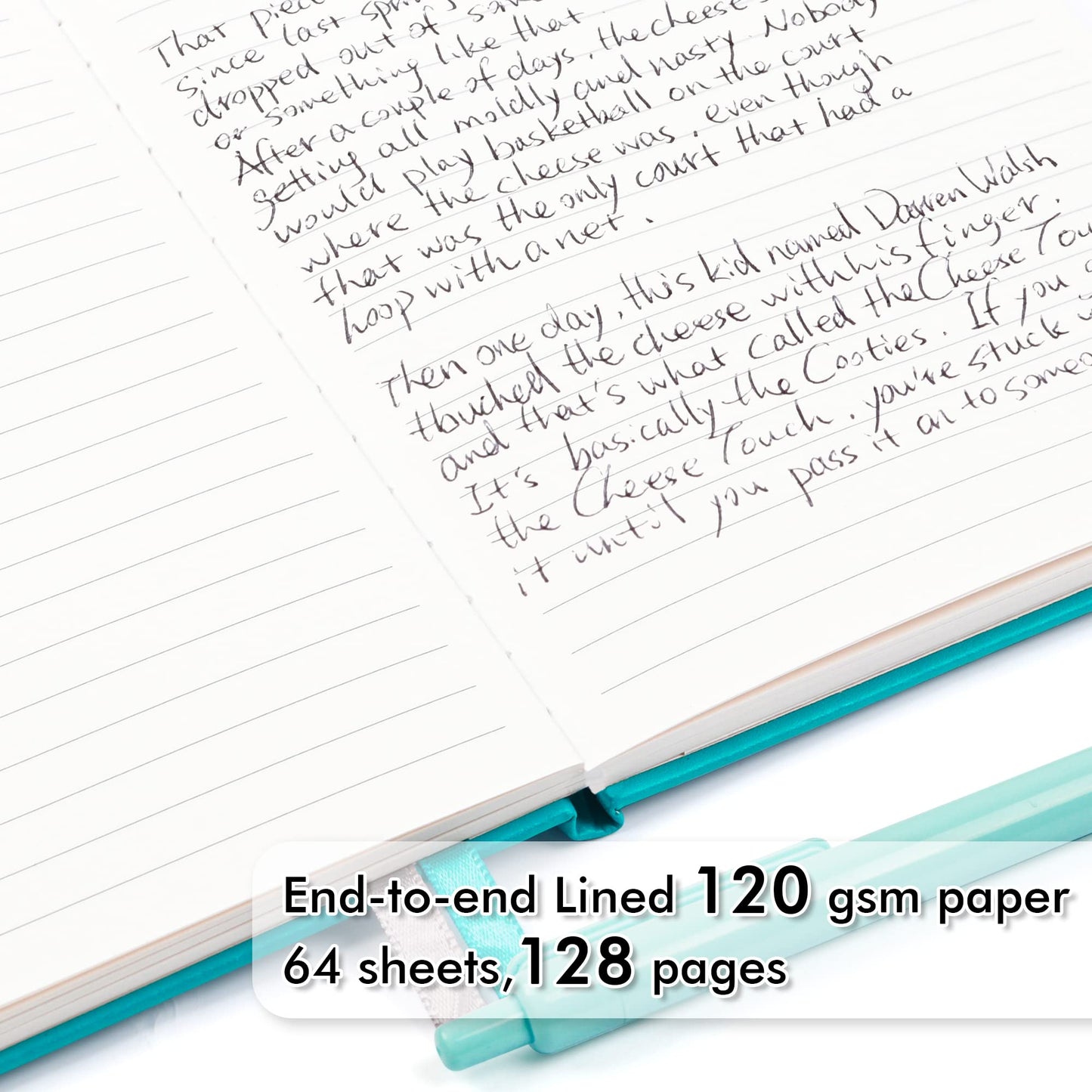5 Pack Journal Notebook Bulk for School, Feela Hardcover Business Notebooks Classic Ruled Lined Journals with Pen Holder for Work Note Taking, with 5 Black Pens, 120 GSM, 5.1”x8.3”, A5, Emerald