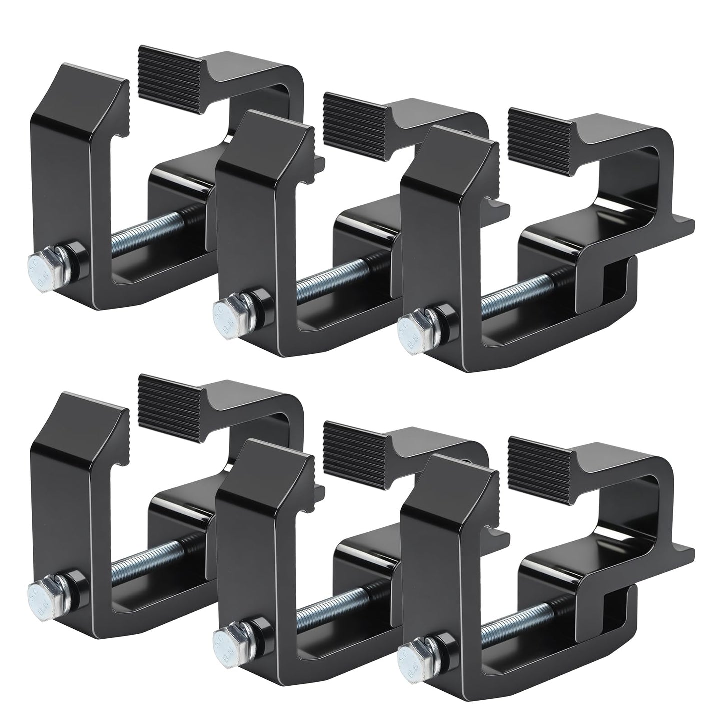 Vkinman 6 Pcs Mounting Clamps Truck Cap Topper Clamps Camper Shell Clamp for Chevy Silverado Sierra 1500 2500 3500, Dodge Dakota Ram 1500 2500 3500, F150 F250 Black