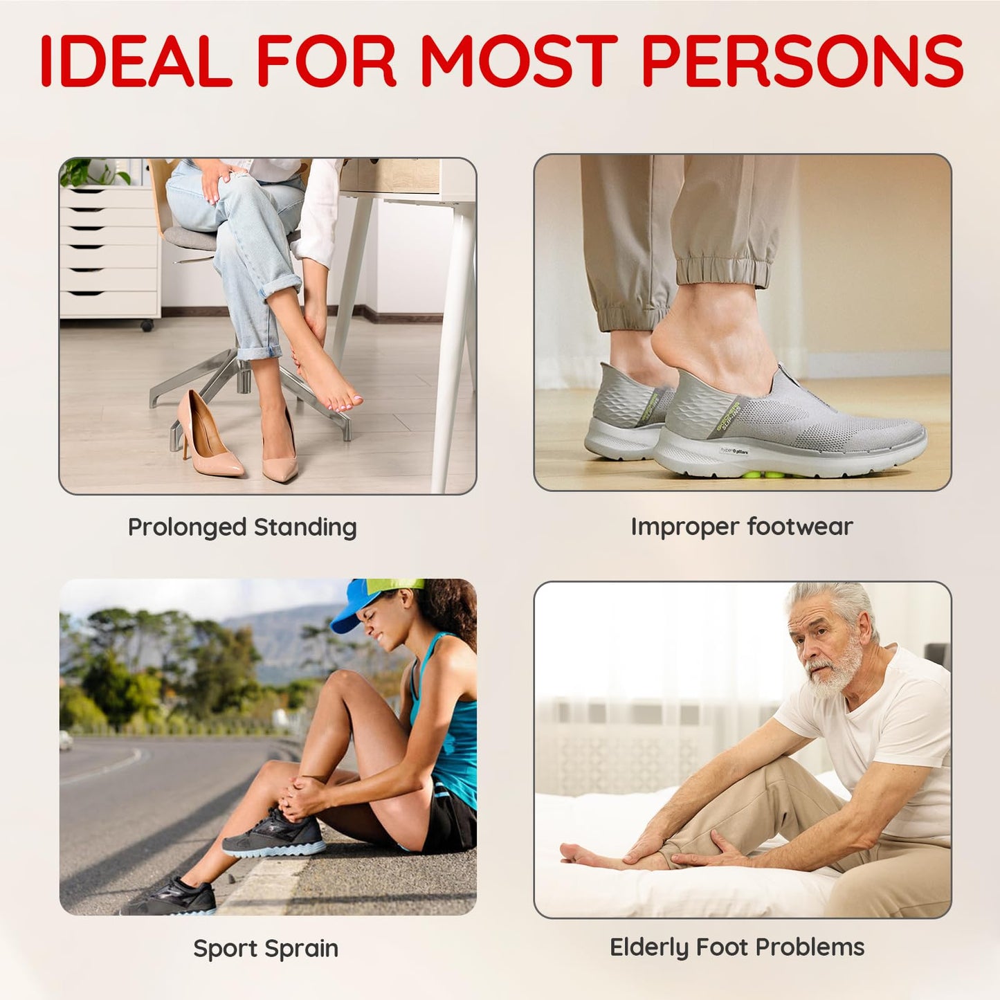 3-in-1 Chip 165 LEDs Red Light Shoe with Timer and PVC Film for Home/Office Use with No Case (1 PCS Single)