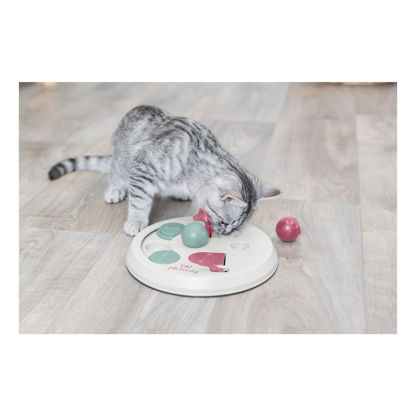 TRIXIE Flip Board Interactive Cat Toy, Enrichment Toys for Indoor Cats, Treat Puzzle Interactive Play and Mental Stimulation