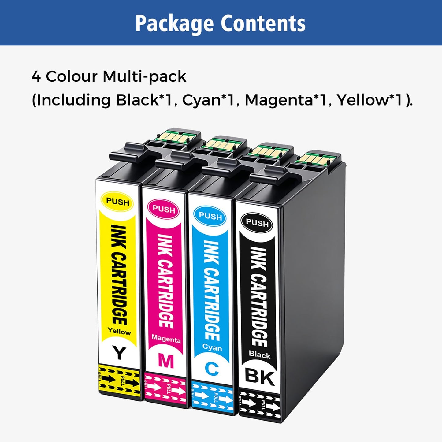 Remanufactured Ink Cartridges Replacement High Capacity for Expression Home XP-4200 XP-4205 Workforce WF-2930 WF-2950 Printer (4 Pack, BK/CMY)