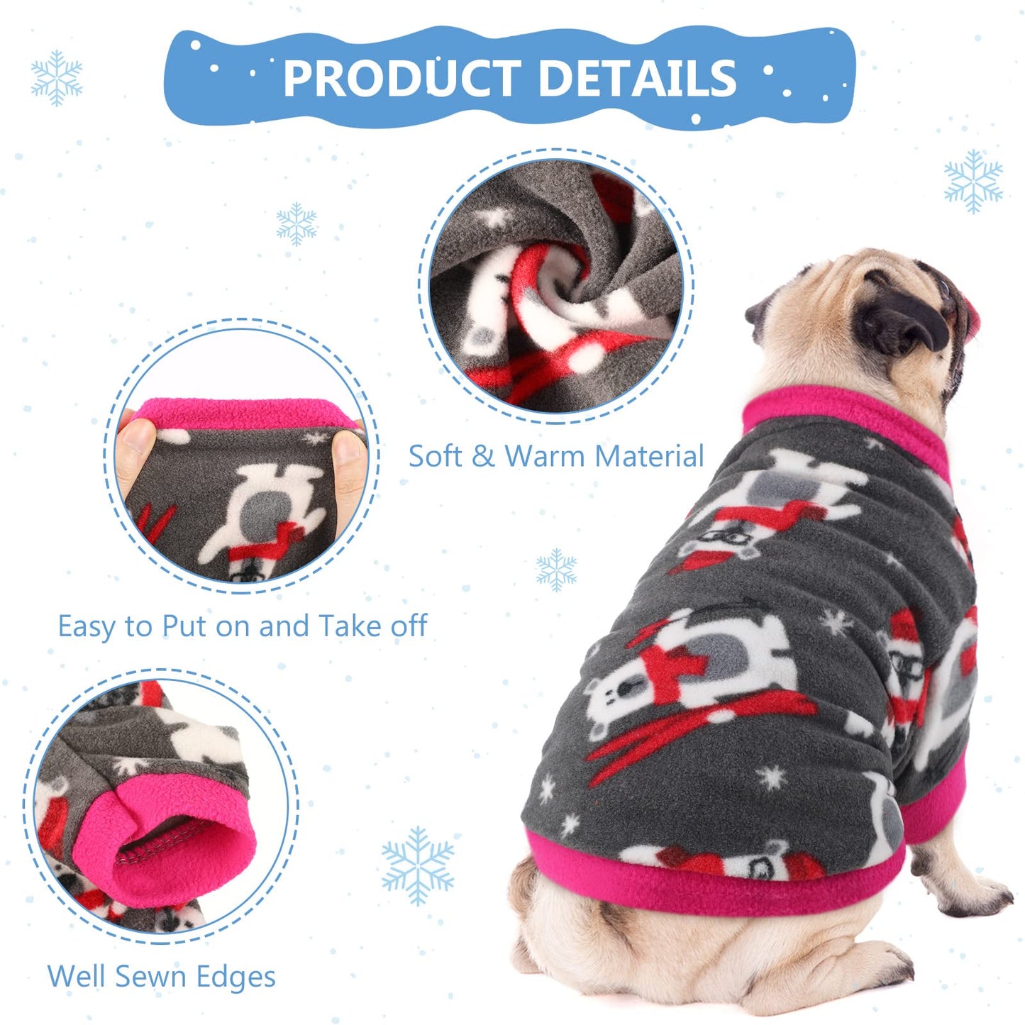 Weewooday 8 Pieces Dog Sweaters Winter Chihuahua Clothes Outfits Puppy Sweater Dog Warm Shirt Puppy Clothes for Winter Colorful Thickening Pajamas for Pets Pup Cat, Medium