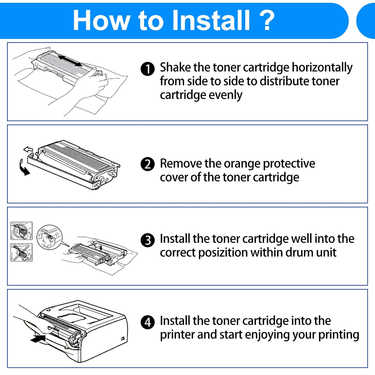SuperInk (1 Toner, 1 Drum Compatible Toner Cartridge & Drum Unit Set Compatible for Brother TN350 DR350 use in DCP-7010 HL-2030 HL-2070N Intellifax 2820 MFC-7220 DCP-7020 MFC-7820 Printer