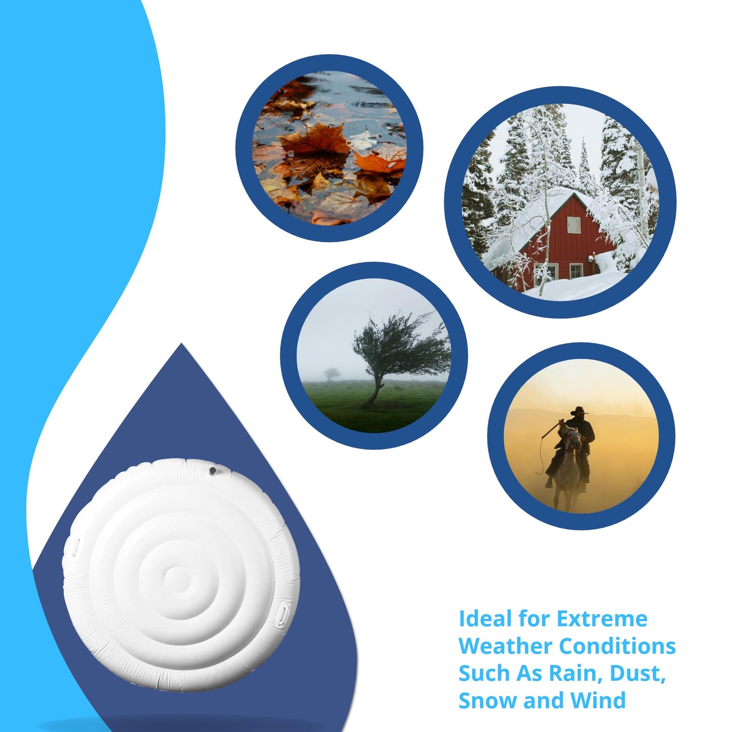 Gugxiom 4.5 Ft Inflatable Hot Tub Lid, Foldable Windproof Protector Cover, Energy-Saving, Dust-Proof, Hot Tub Inflatable Lid for All 4 Person Round