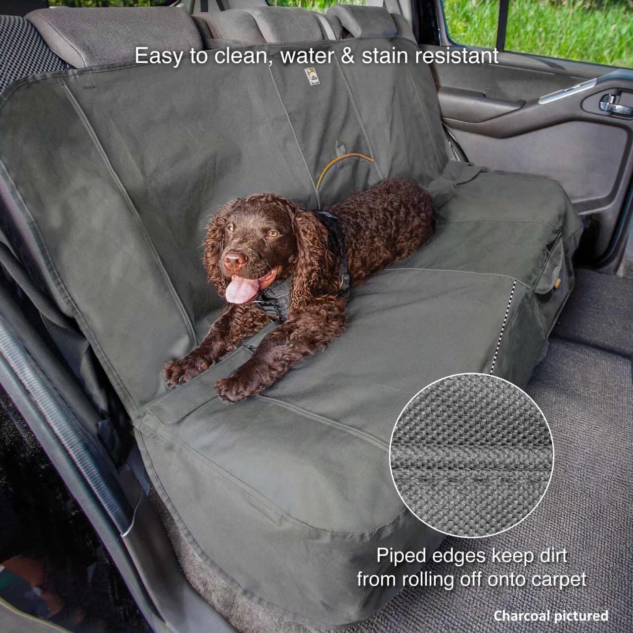 Kurgo Dog Seat Cover, Car Bench Seat Covers for Pets, Dog Backseat Cover Protector, Water Resistant for Dogs, Contains Seat Anchors