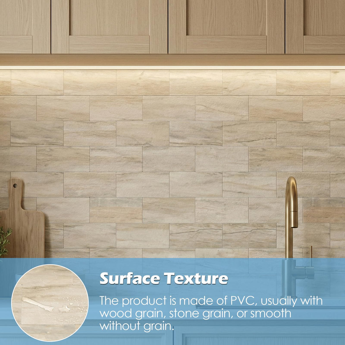 OYASIMI 10-sheet Slate Beige Peel and Stick Backsplash, 12’’Ceramic Look Subway Tile, Waterproof Peel and Stick Wall Tiles for Kitchen and Bathrrom