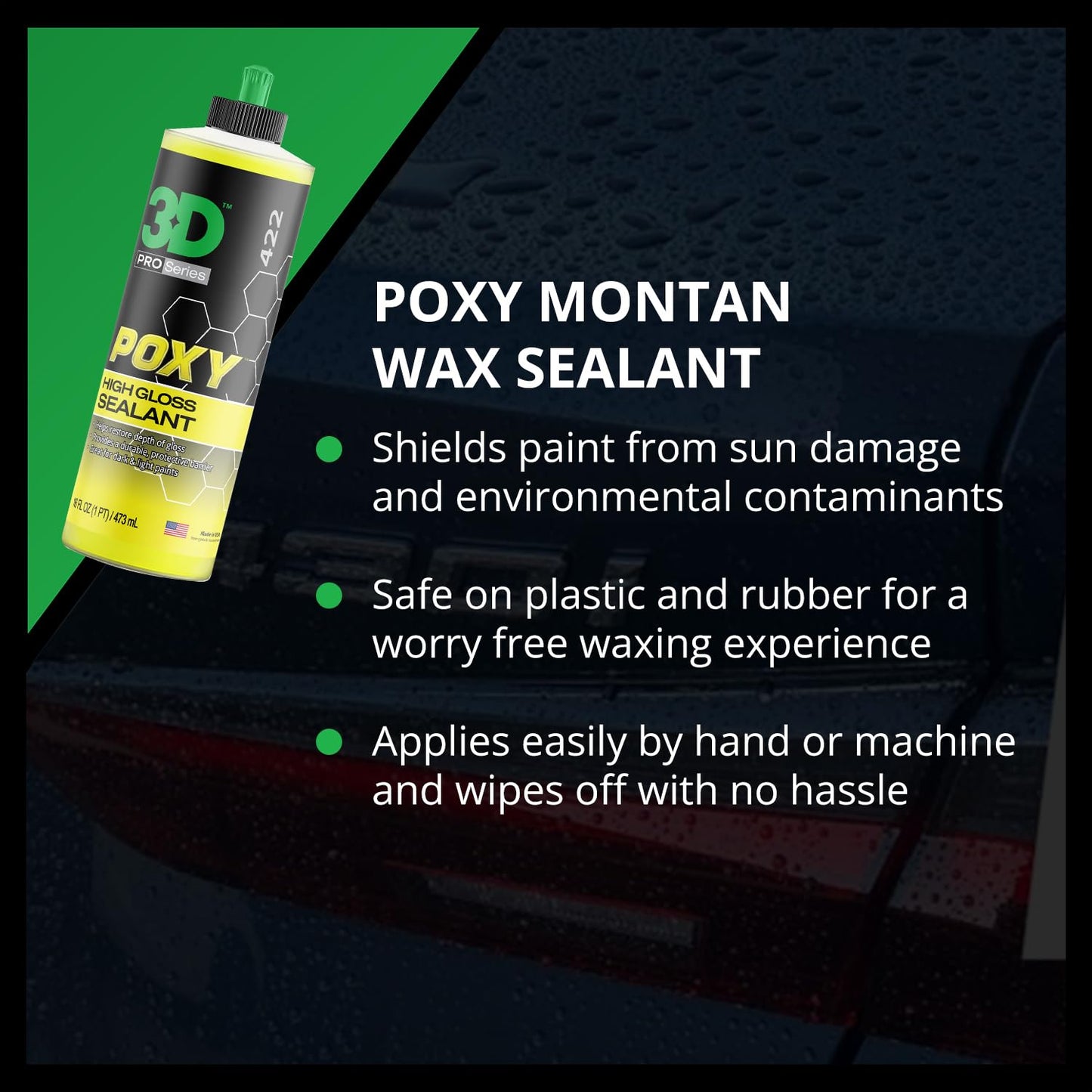 HD Poxy Paint Sealant High Gloss Automotive Restoration Montan Car Wax - 16 oz. | Paint Protection, Sealant & Shine | Easy On Application | Made in USA | All Natural | No Harmful Chemicals