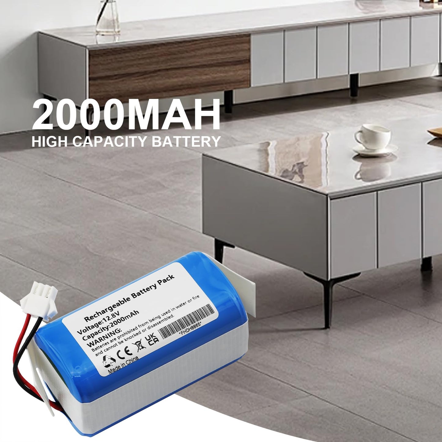 ZTHY New 2000mAh 12.8V Vacuum Battery Replacement for Lefant M210 M210B M210P M213 M213S,OKP Life K2 Robot Vacuum Cleaner Series IFR 18650 4S1P