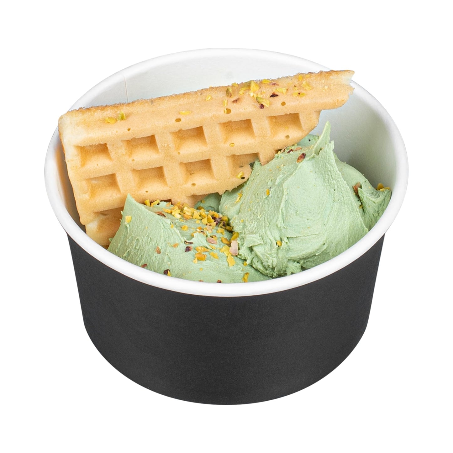 Coppetta 8-Ounce Dessert Cups, 200 Disposable Ice Cream Cups - Lids Sold Separately, Sturdy, Black Paper Frozen Yogurt Bowls, for Hot and Cold Foods, Perfect for Gelato Or Mousse - Restaurantware