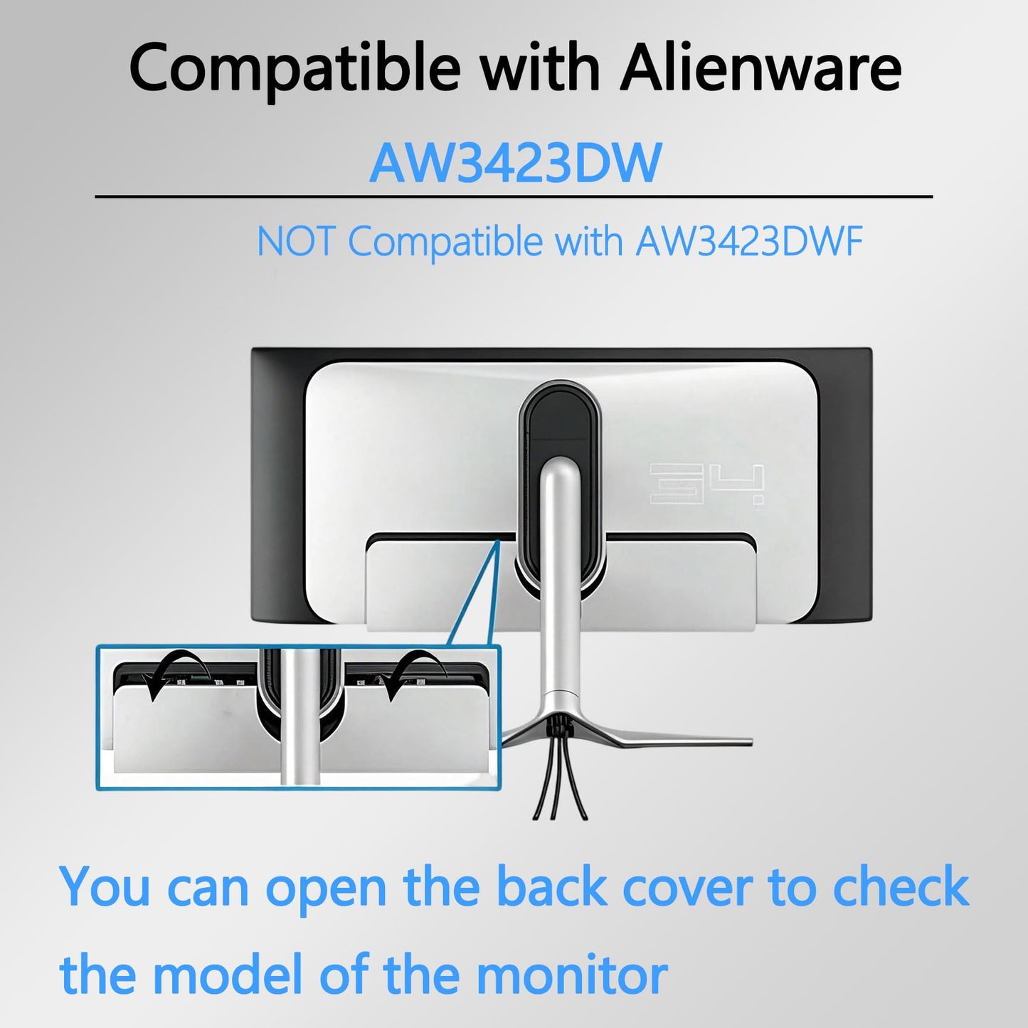 AW3423DW VESA Adapter Compatible with DELL Alienware 34" Curved QD-OLED Gaming Monitors (Fits AW3423DW)–75x75 to 100x100 VESA Mount Adapter Bracket