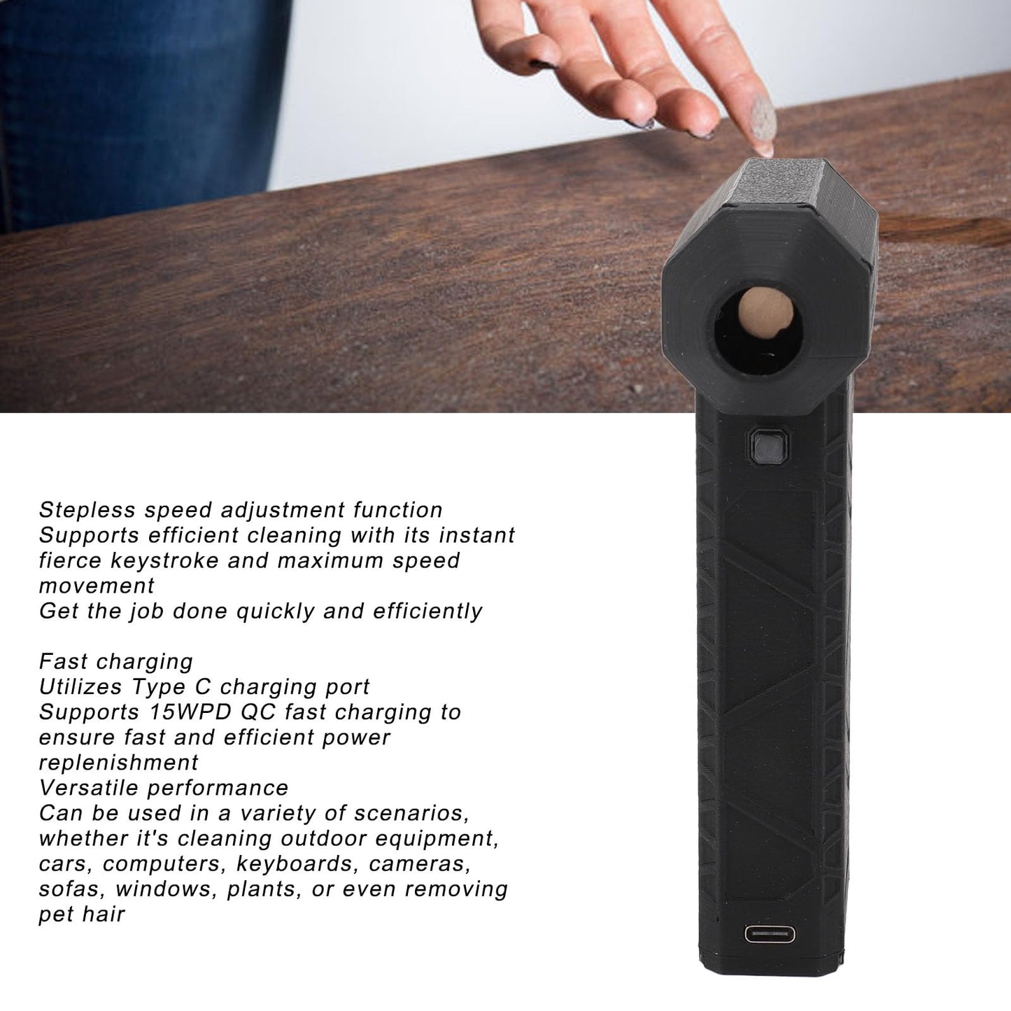 Jet Blower, 300,000 RPM High Speed Electric Air Duster, 3 Gear Adjustable, Type C Fast Charging, 16000mAh Battery, for Cleaning Cars Keyboards Cameras Outdoor Equipment