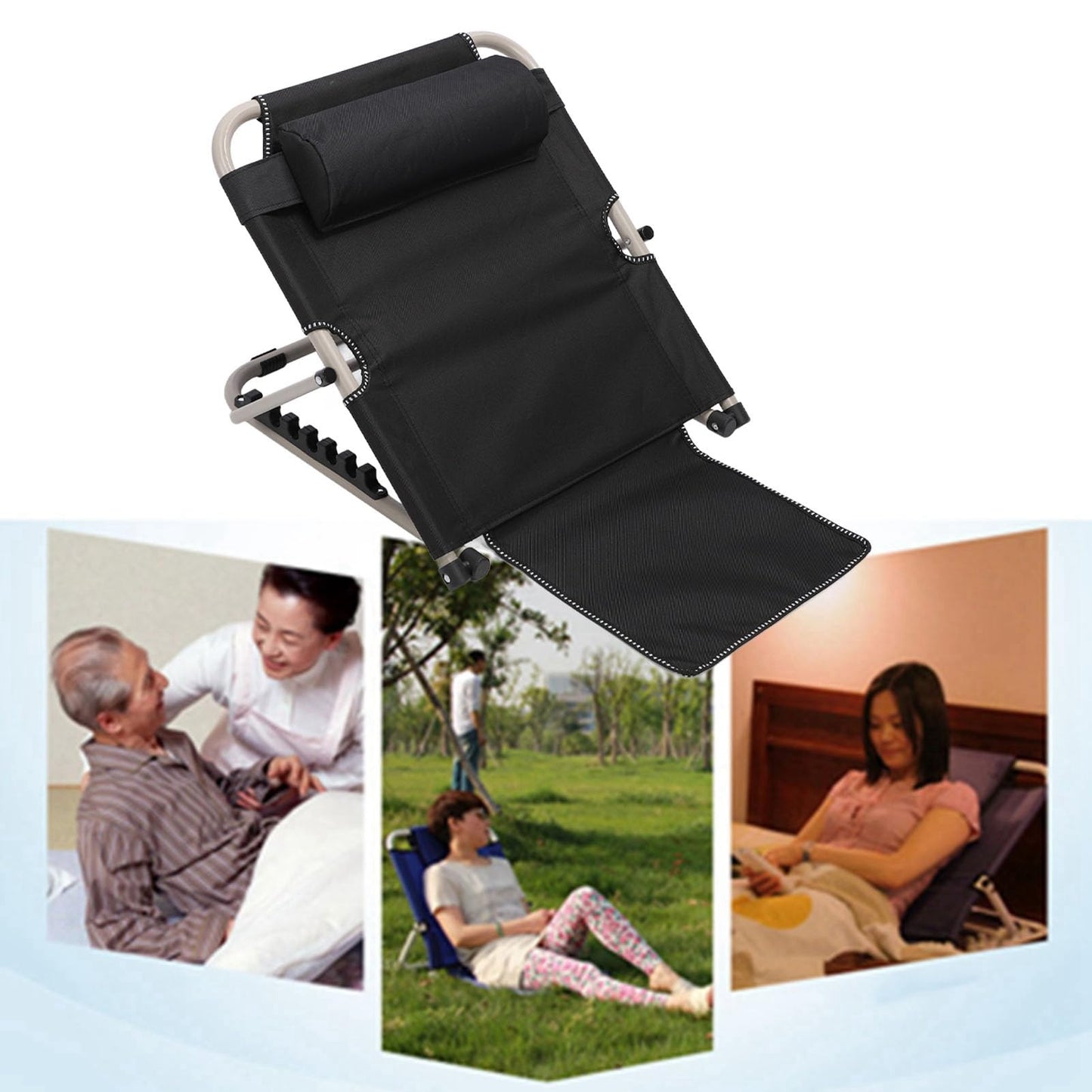 Bed Backrest for Sitting Up in Bed Adjustable, Lifting Bed Backrest Floor Chair with Head Pillow Folding 6 Degree Sit Up Backrest Floor Chair Bed Backrest for Sitting Up in Bed
