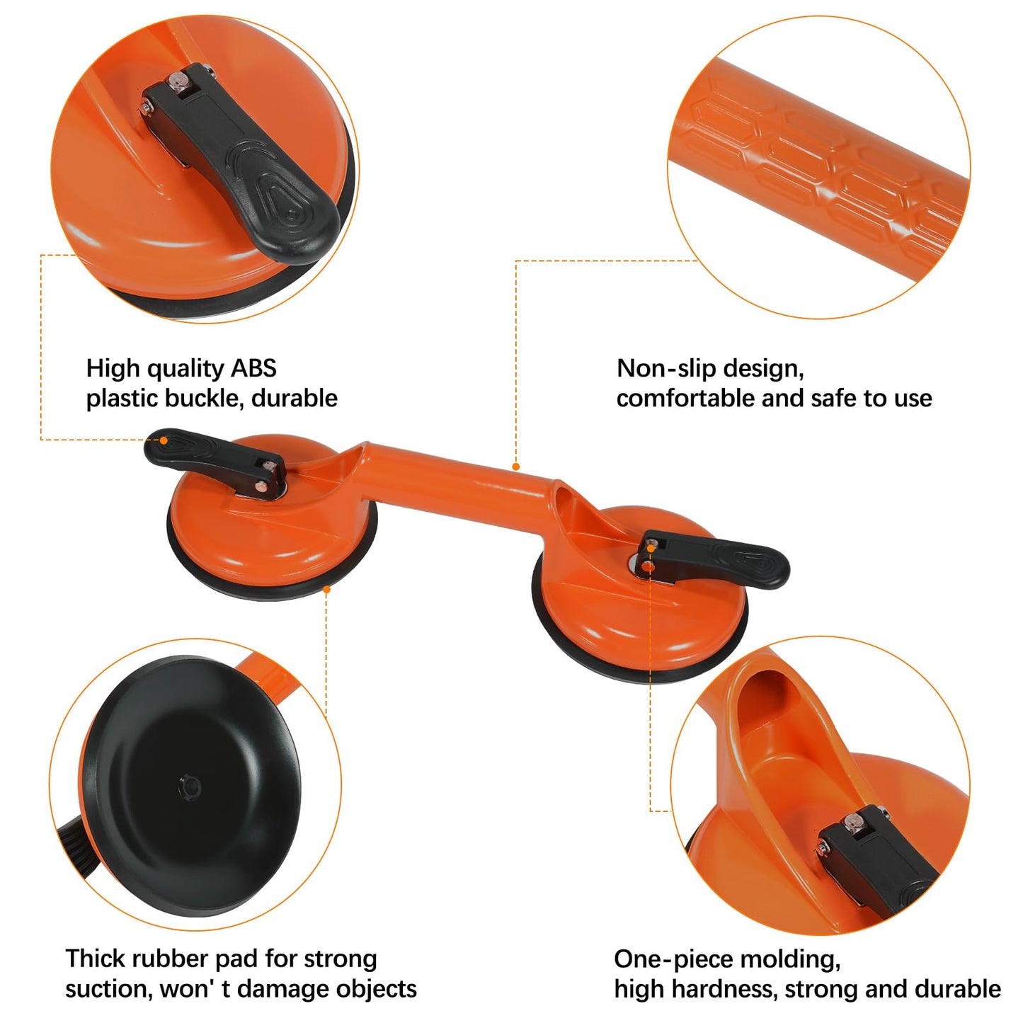 Floor Gap Fixer Tool for Laminate Floor Gap Repair Plank Grabber Includes Heavy Duty Aluminum Suction Cup and Fiberglass Handle Rubber Mallet (Can't Use on Scraped Surface Floor)