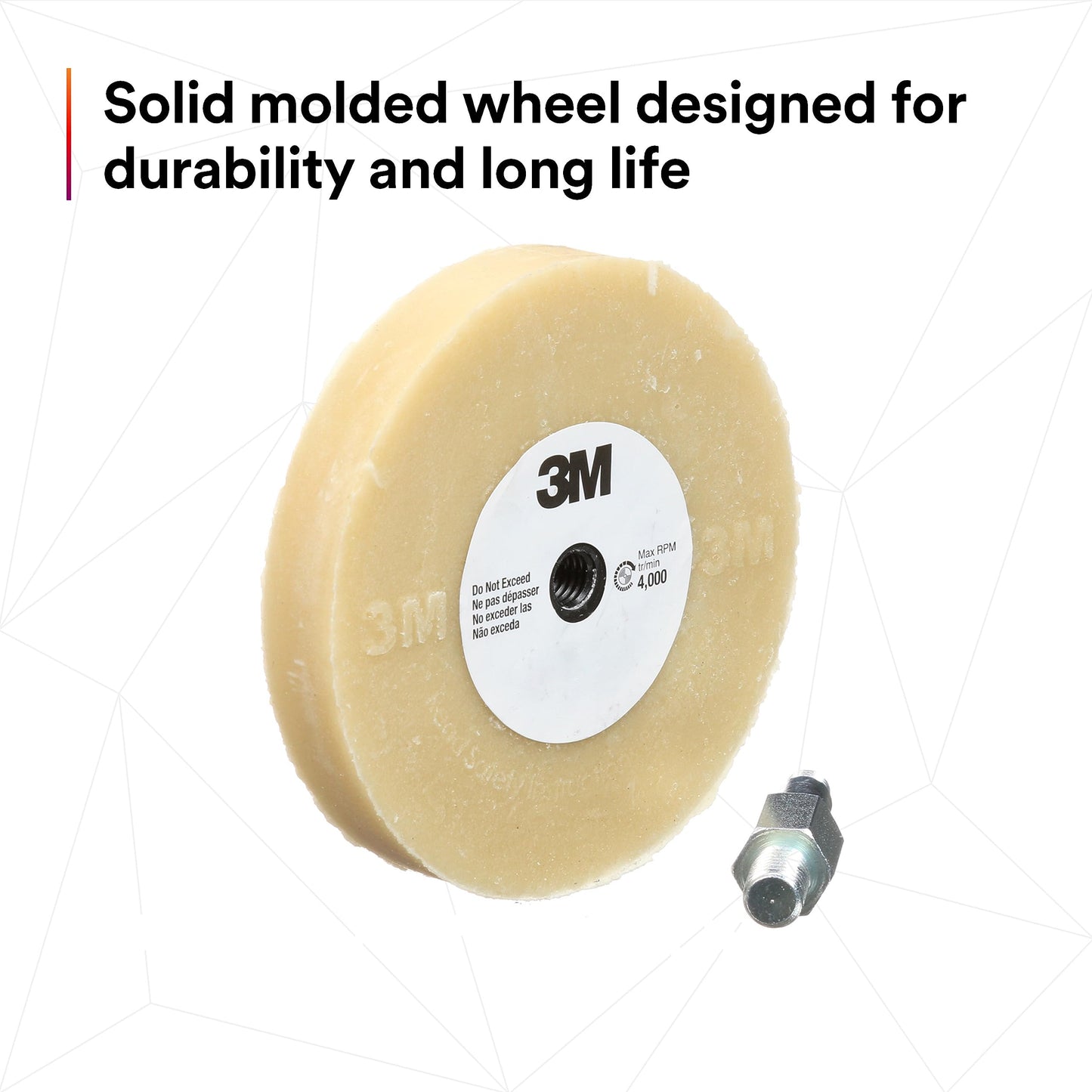 3M Stripe Off Wheel – Adhesive Remover – Eraser Wheel – Removes Decals, Stripes, Vinyl, Tapes and Graphics – 4” diameter x 5/8” thick – 3/8-16 threaded mandrel – 07498 – Pack of 1