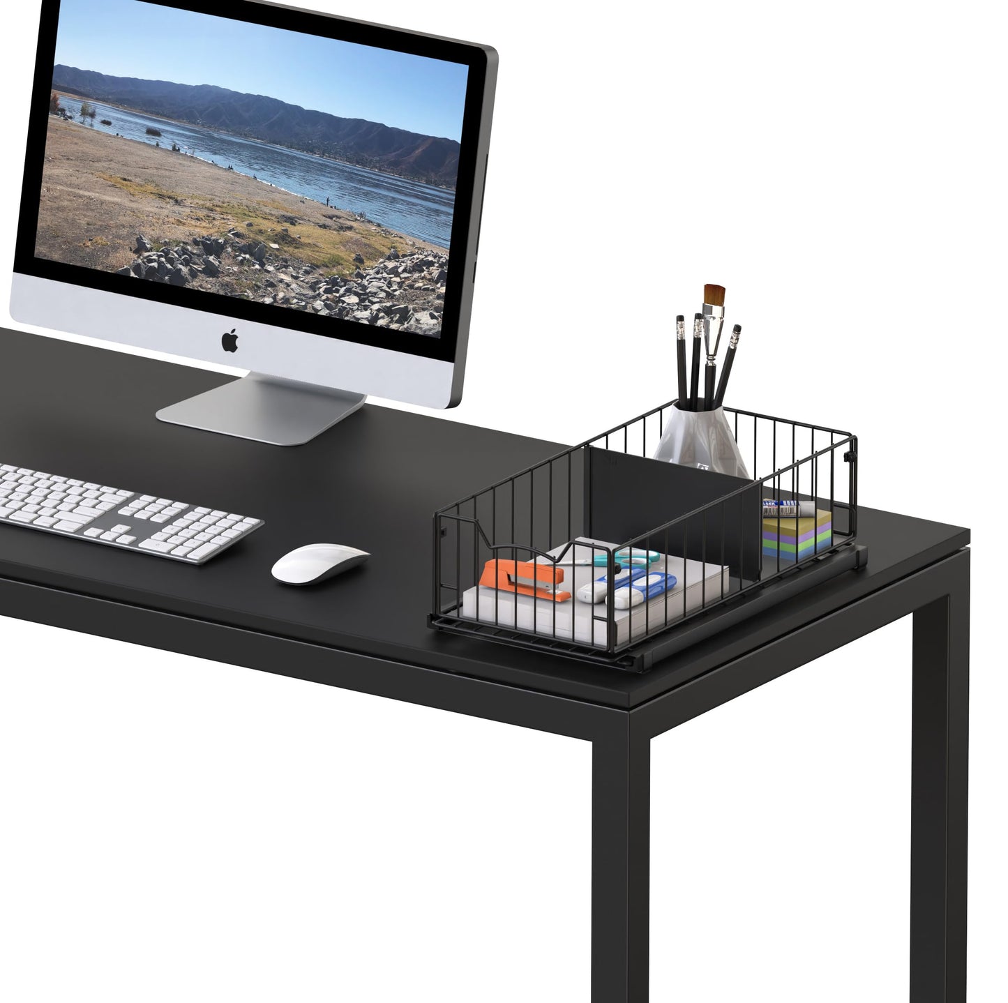 Simple Houseware Pull Out Sliding Basket Cabinet Drawer Organizer for Cupboard Storage, Black
