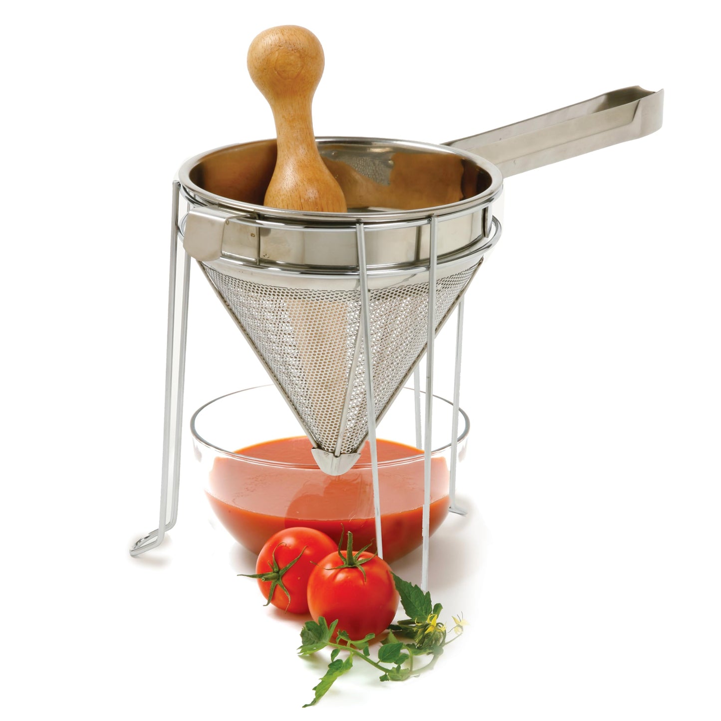 Norpro Stainless Steel Chinois with Stand and Pestle Set 9" x 7" x 7"