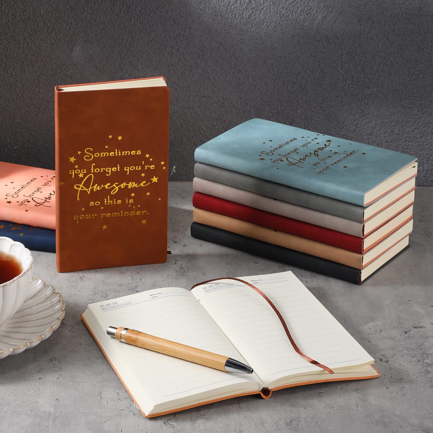 Fuutreo 10 Pcs Bulk Leather Notebook Appreciation Gift for Employee Coworker CNA Week Inspirational A6 Notebook Thank You Journal Gift for Teacher Nurse Team Staff Office School(Forget)