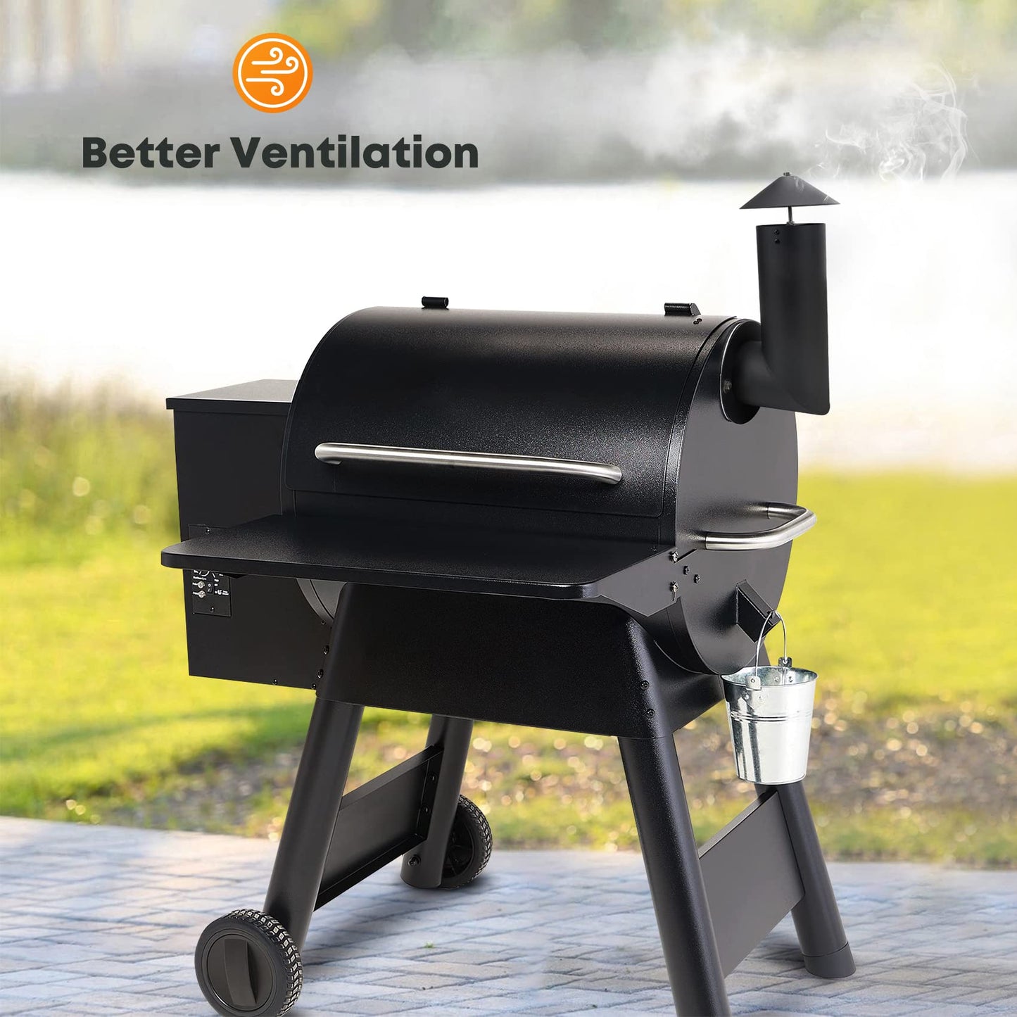 Stanbroil Grill Smoke Stack Compatible with Pit Boss, Traeger, Camp Chef and Other Pellet Smokers, Black