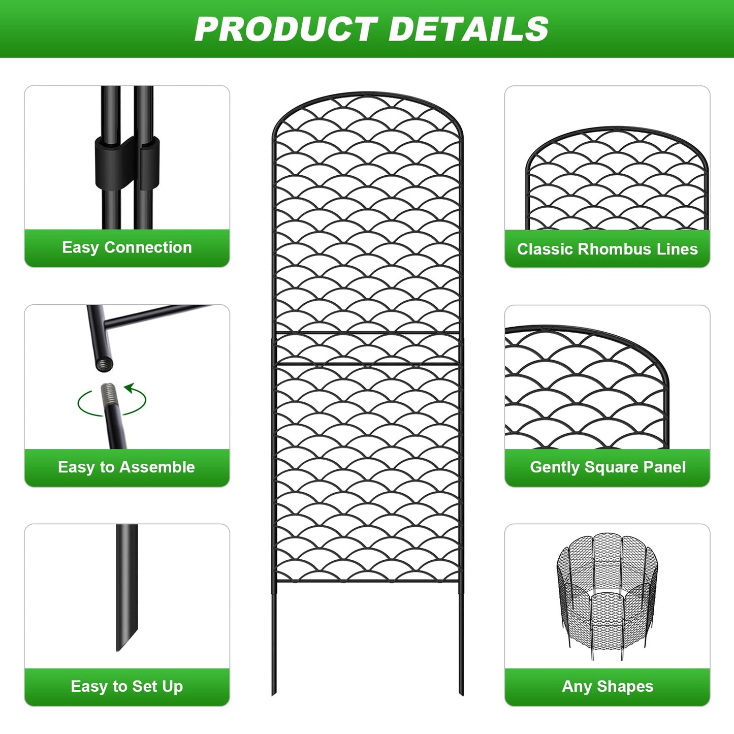 Skcoipsra Decorative Garden Fence 10 Pack, 38in(H) x 10ft(L) Animal Barrier Fence, Rustproof Metal Fencing for Yard, Dog Rabbits Wire Section Garden Edging Border for Yard Patio Garden